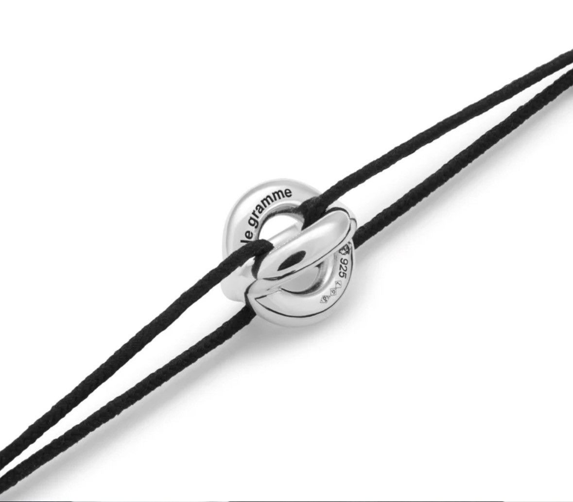 Le Gramme Le Gramme Bracelet Interlaced Cord Silver Black 3g Size ONE SIZE - 3 Thumbnail