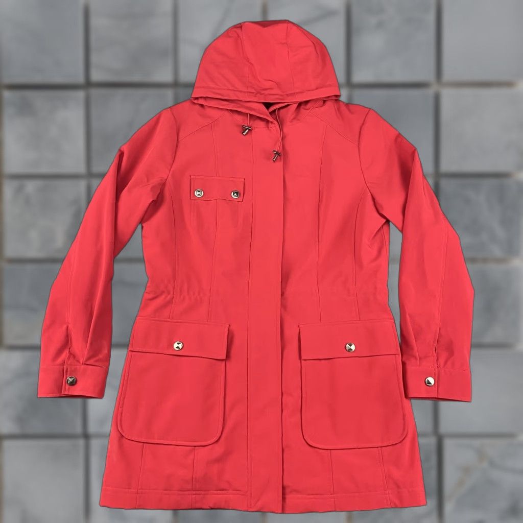 Vintage Kristen Blake Jacket Womens Medium Red Hooded Parka Style 74340 Rain Coat Zip Size M / US 6-8 / IT 42-44 - 1 Thumbnail