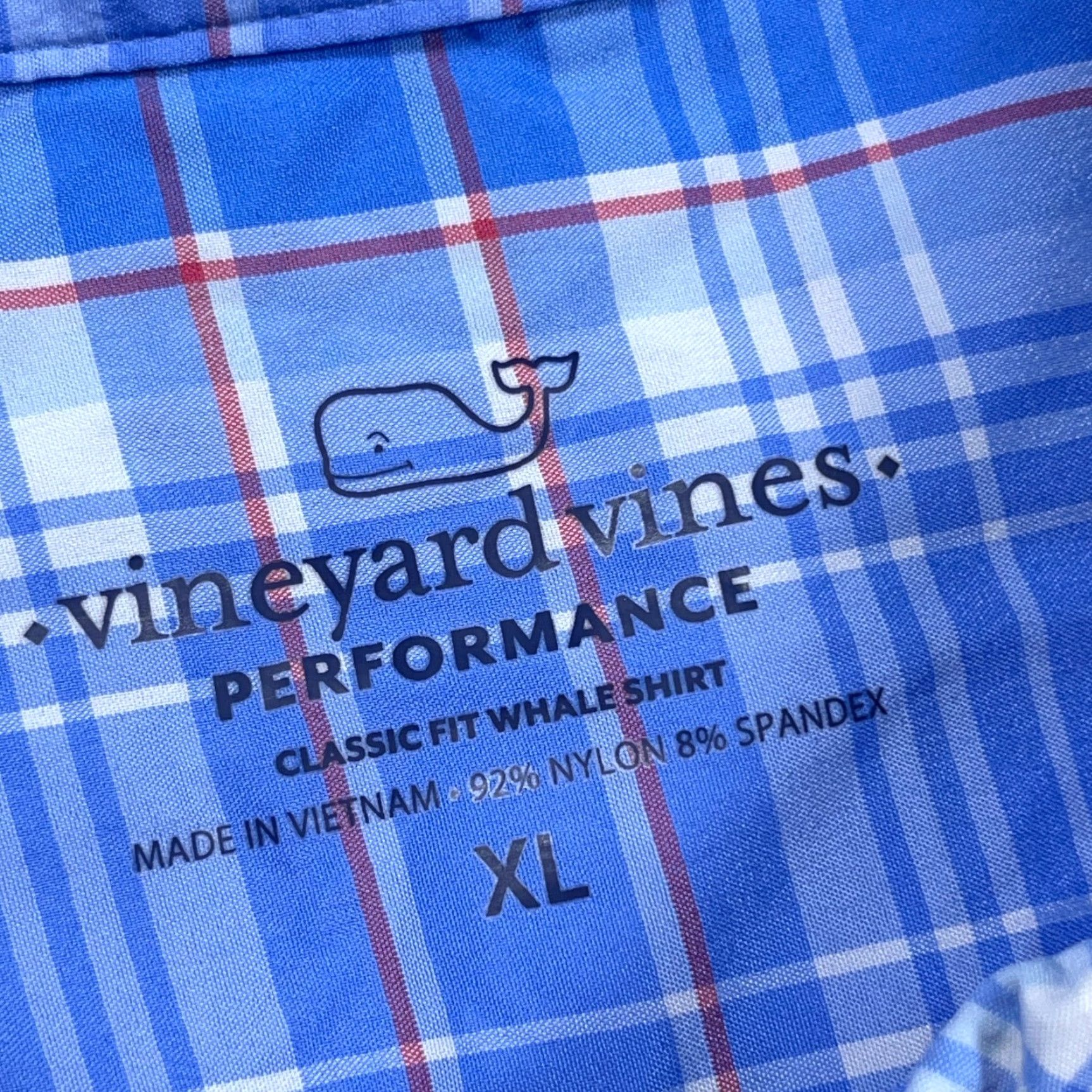 Vineyard Vines Vineyard Vines Shirt Men XL Blue Plaid Performance Button Up Nylon Classic Fit Size US XL / EU 56 / 4 - 3 Thumbnail