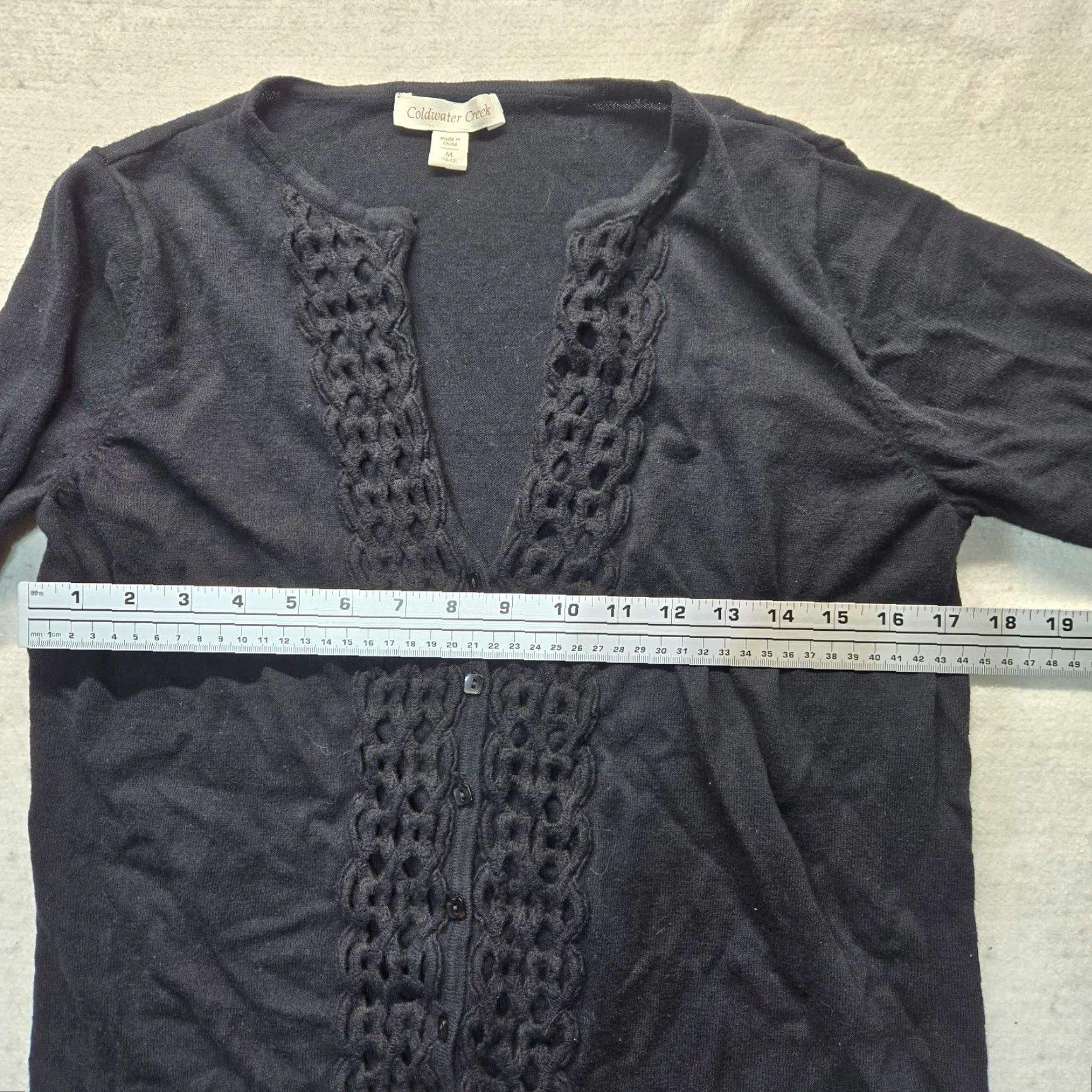 Coldwater Creek Coldwater Creek Women's Button-Up Blouse - Black Long Sleeve Shirt Medium Size M / US 6-8 / IT 42-44 - 4 Thumbnail