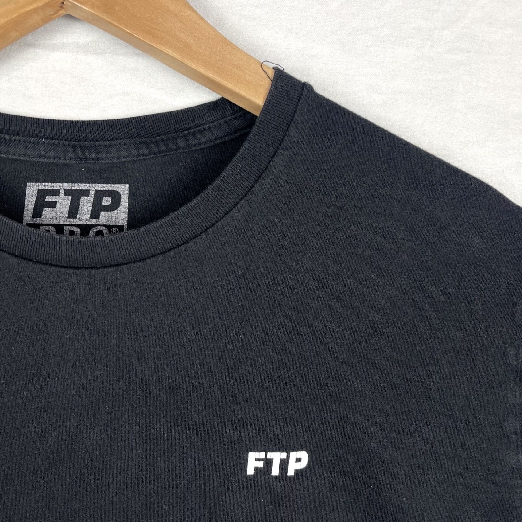 Vintage FTP Pro Club Shirt Mens Medium Black Short Sleeve FTP The Population Spell Out Shirt Size US M / EU 48-50 / 2 - 3 Thumbnail