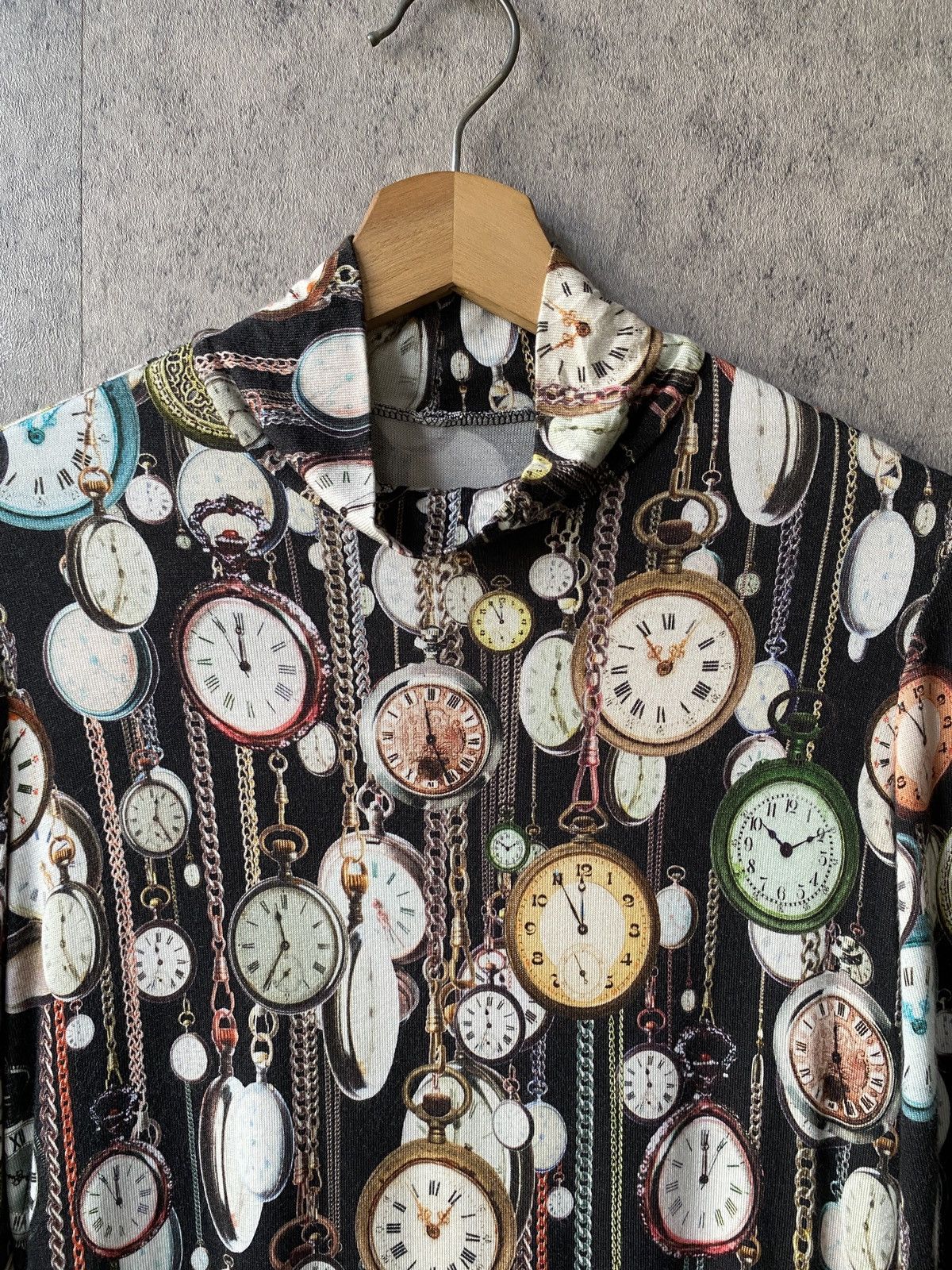 Japanese Brand Trust Club Fullprint Vintage Clock Italy Jean Paul Gaultier Size US S / EU 44-46 / 1 - 4 Thumbnail