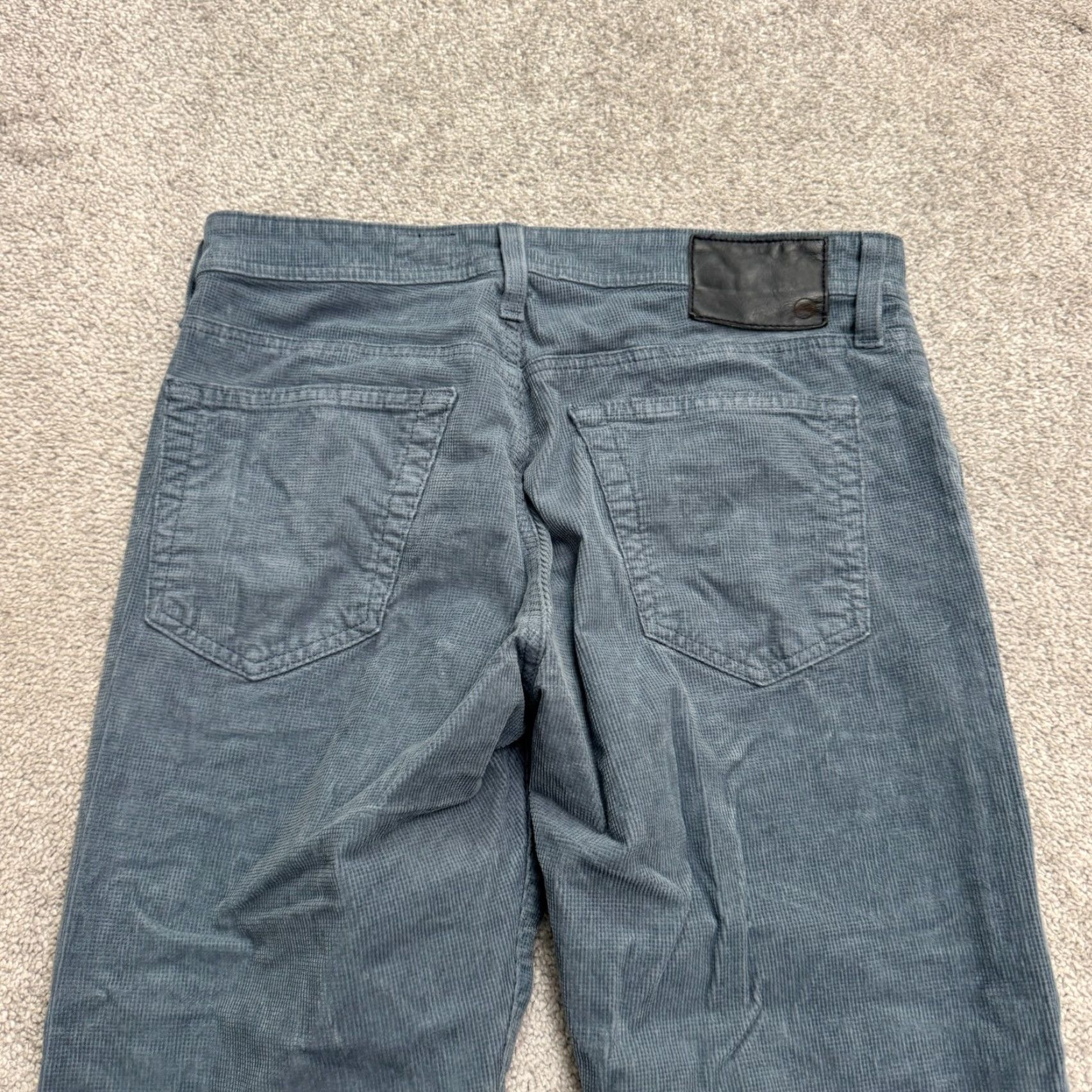 Vintage AG Adriano Goldschmied The Everett Slim Straight Corduroy Pants Mens 30x34 Blue Size US 30 / EU 46 - 3 Thumbnail