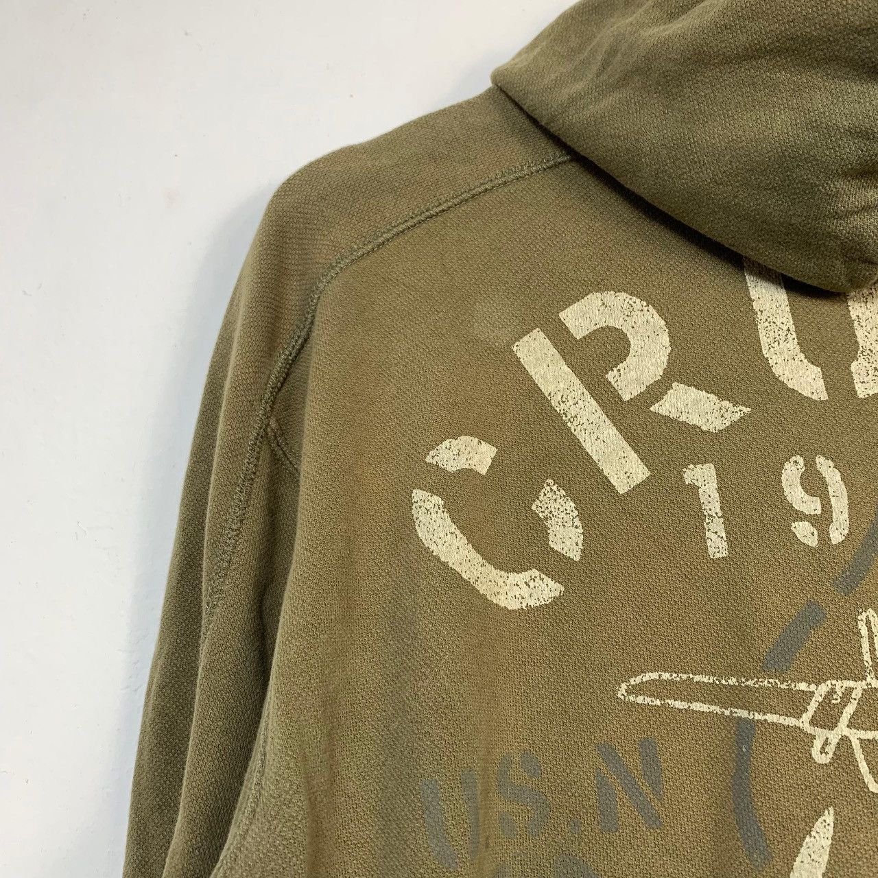 Avirex Avirex US Navy 'Black Aces' Military Green Hoodie Sunfaded Size US L / EU 52-54 / 3 - 8 Thumbnail