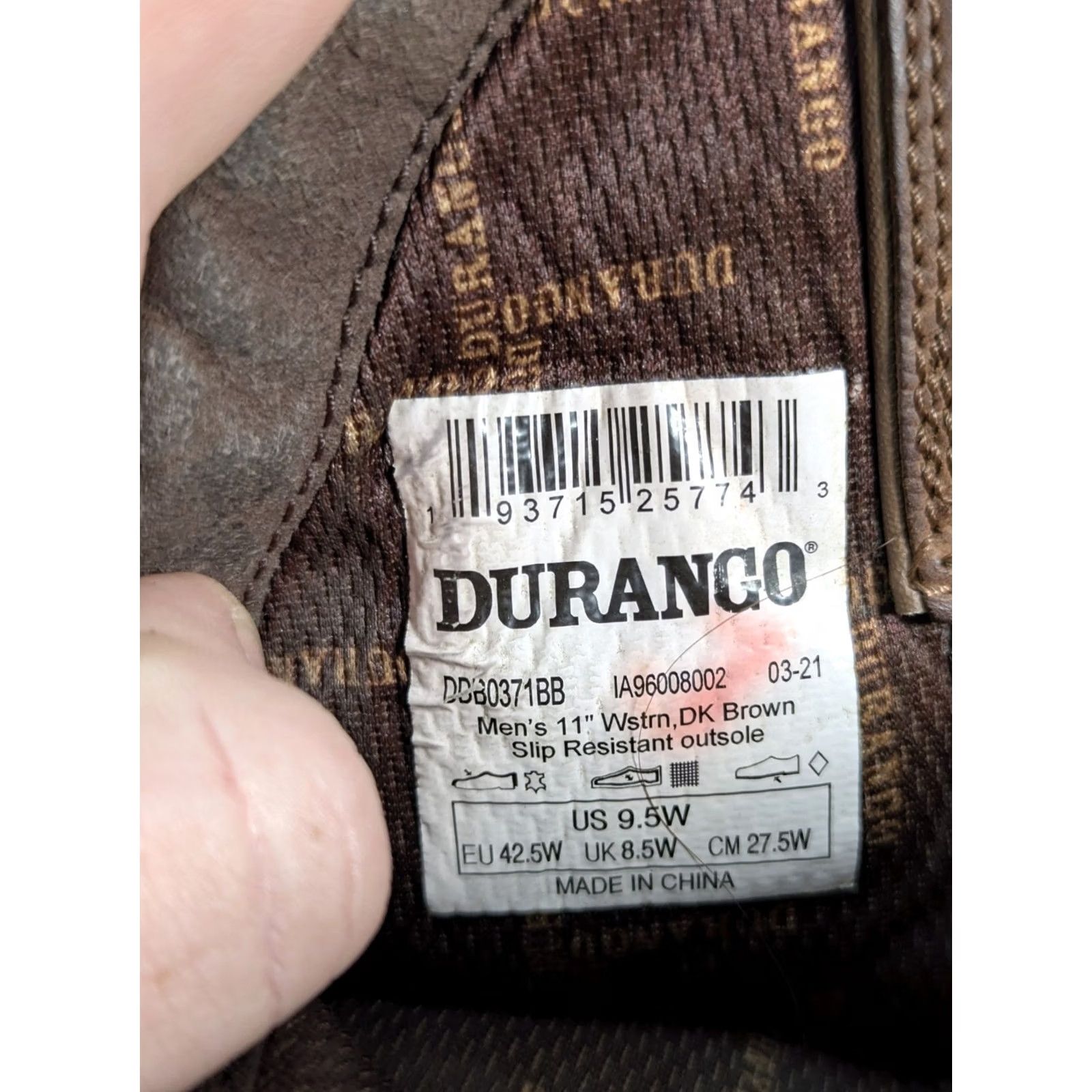 Durango Durango Westward Western Boot Brown Mens 9.5 W Shoes Leather Square Toe Pull On Cowboy Style Boot Mens Brown Western Durango Westward Boot 9.5W Size US 10 / EU 43 - 4 Thumbnail