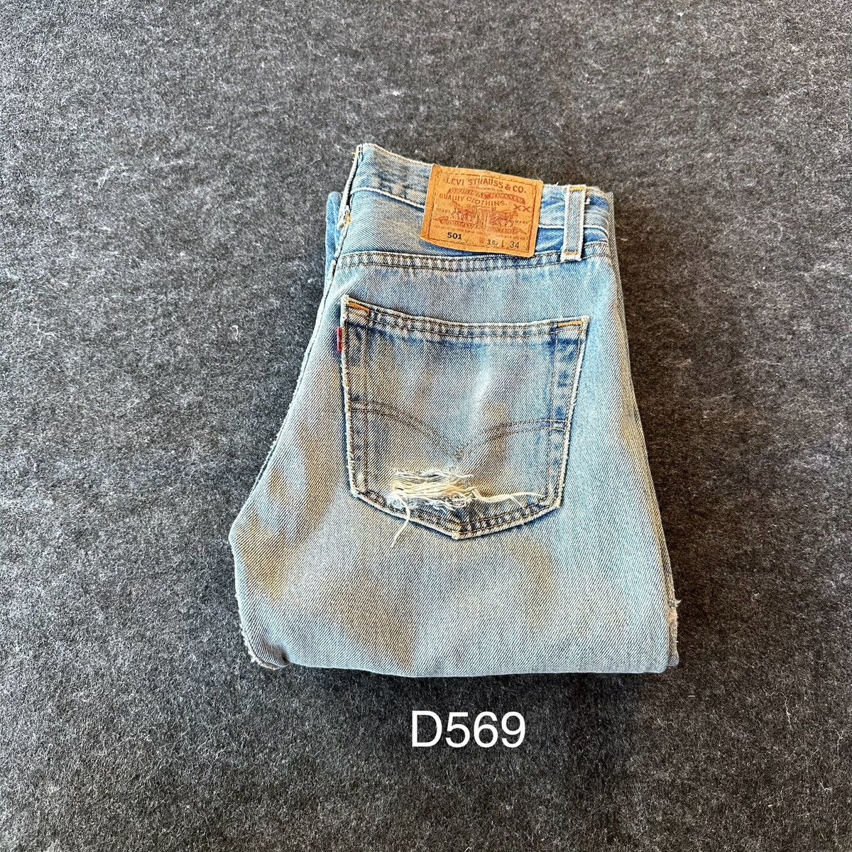 Levi's Vtg 90s Levis 501 Made in Usa Denim 29x35 D569 Size US 29 - 21 Thumbnail