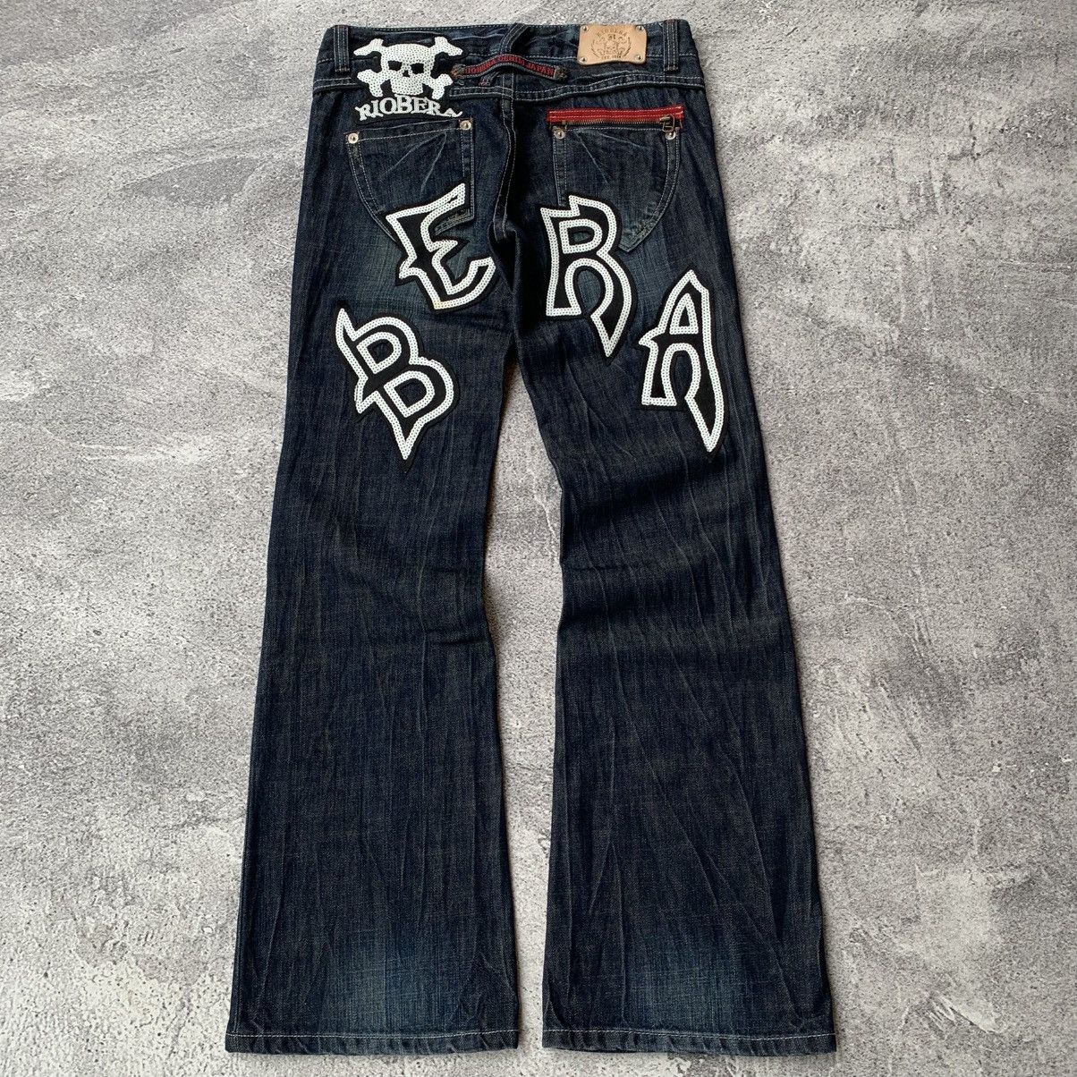 Japanese Brand Vintage Riobera Distressed Flare Denim Jeans Size US 33 - 2 Thumbnail