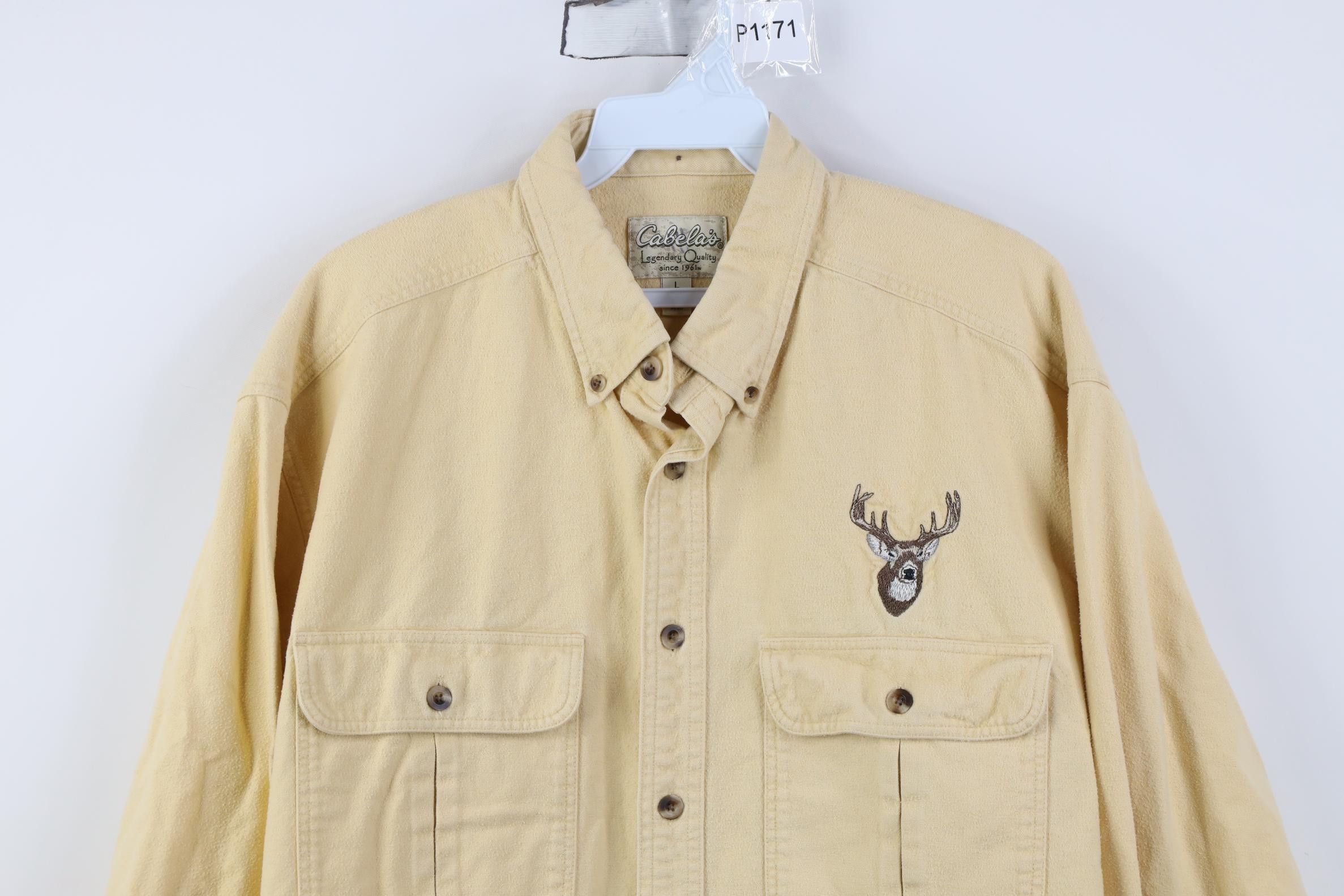 Cabelas Vintage 90s Y2K Cabelas Buck Chamois Cloth Button Down Shirt Size US L / EU 52-54 / 3 - 2 Thumbnail