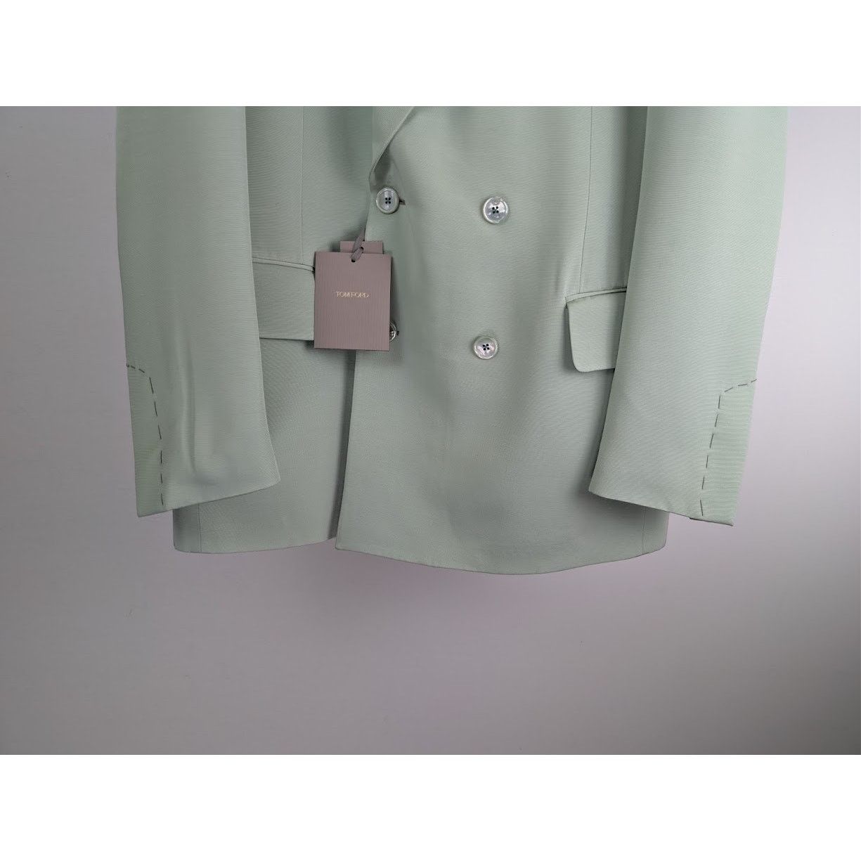 Tom Ford o1rshd1 Double Breasted Jacket in Light Green Size US M / EU 48-50 / 2 - 3 Thumbnail