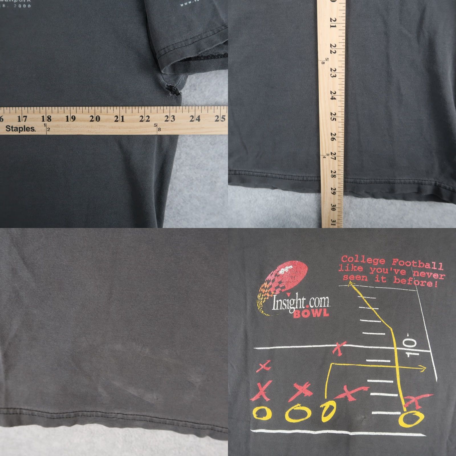 Hanes VINTAGE Hanes T-Shirt XL Black Football Y2K College Graphic Print Crew Neck Short Sleeve Mens XL (Adult) Size US XL / EU 56 / 4 - 9 Thumbnail