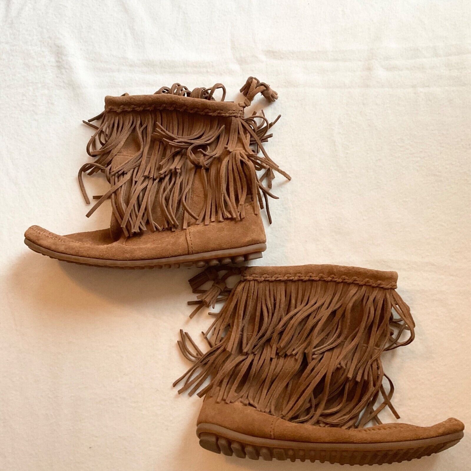 Minnetonka Minnetonka brown suede leather Double Fringe boots SZ10 Size US 10 / IT 40 - 4 Thumbnail