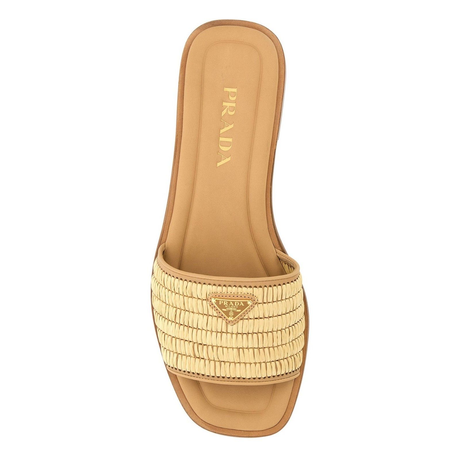 Prada PRADA Summer Beige Brown Raffia Slippers New & Authentic (Wo Size US 5 / IT 35 - 4 Thumbnail