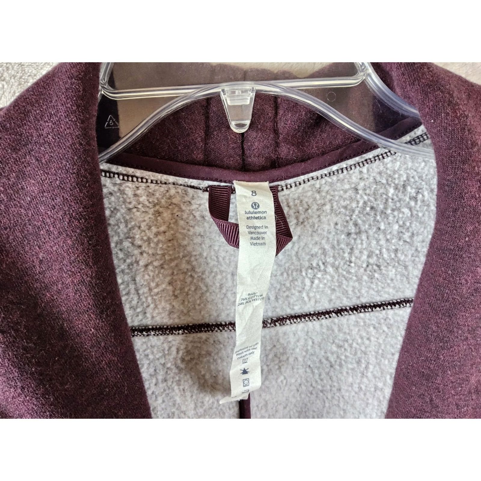 Lululemon Lululemon Jacket Long Sleeve Women’s Size 8 Burgundy Cotton Blend Activewear Basic 8 Womens Size M / US 6-8 / IT 42-44 - 4 Thumbnail