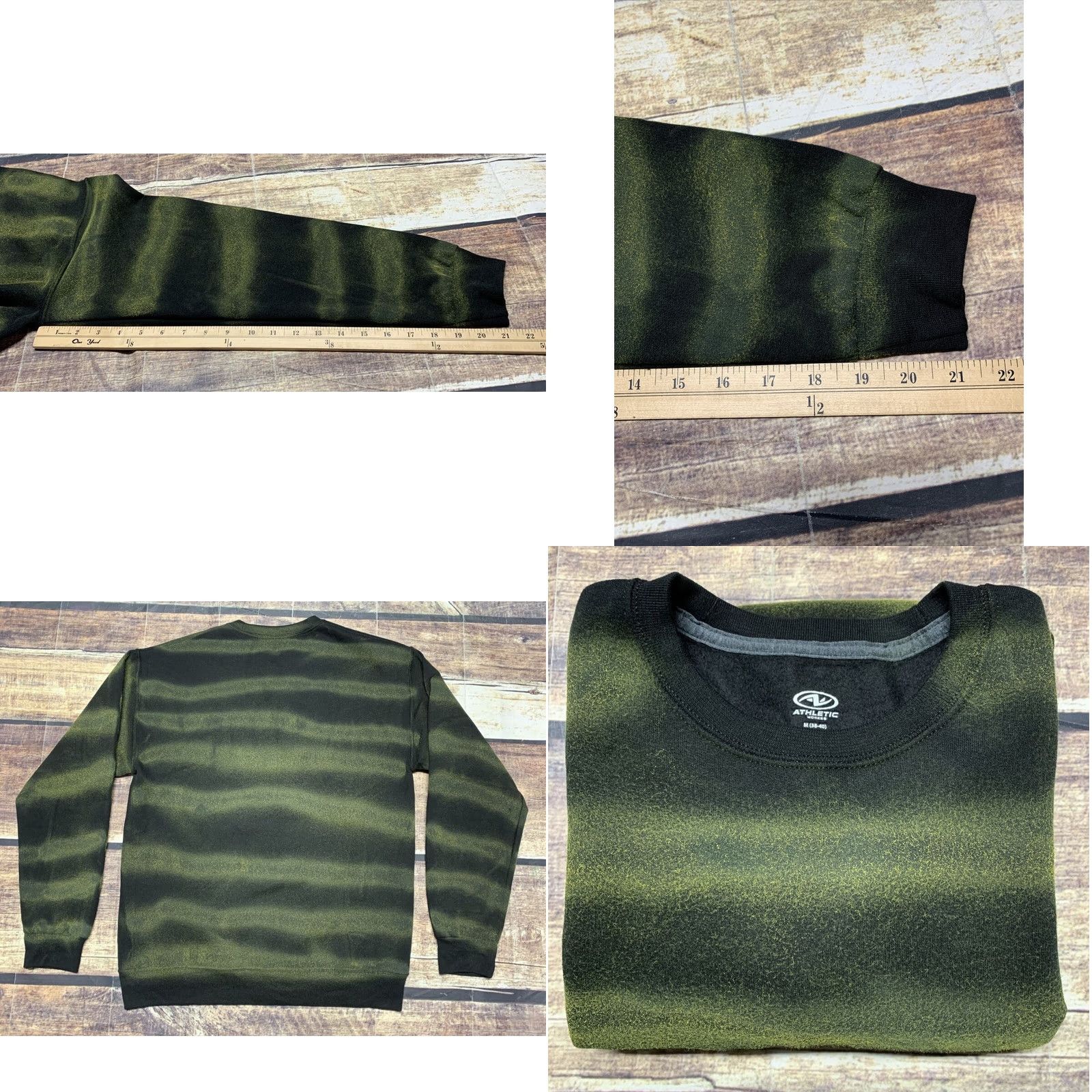 Athletic Works Athletic Works Men’s Crewneck Sweatshirt M Black Green Yellow Pullover Regular Size US M / EU 48-50 / 2 - 8 Thumbnail