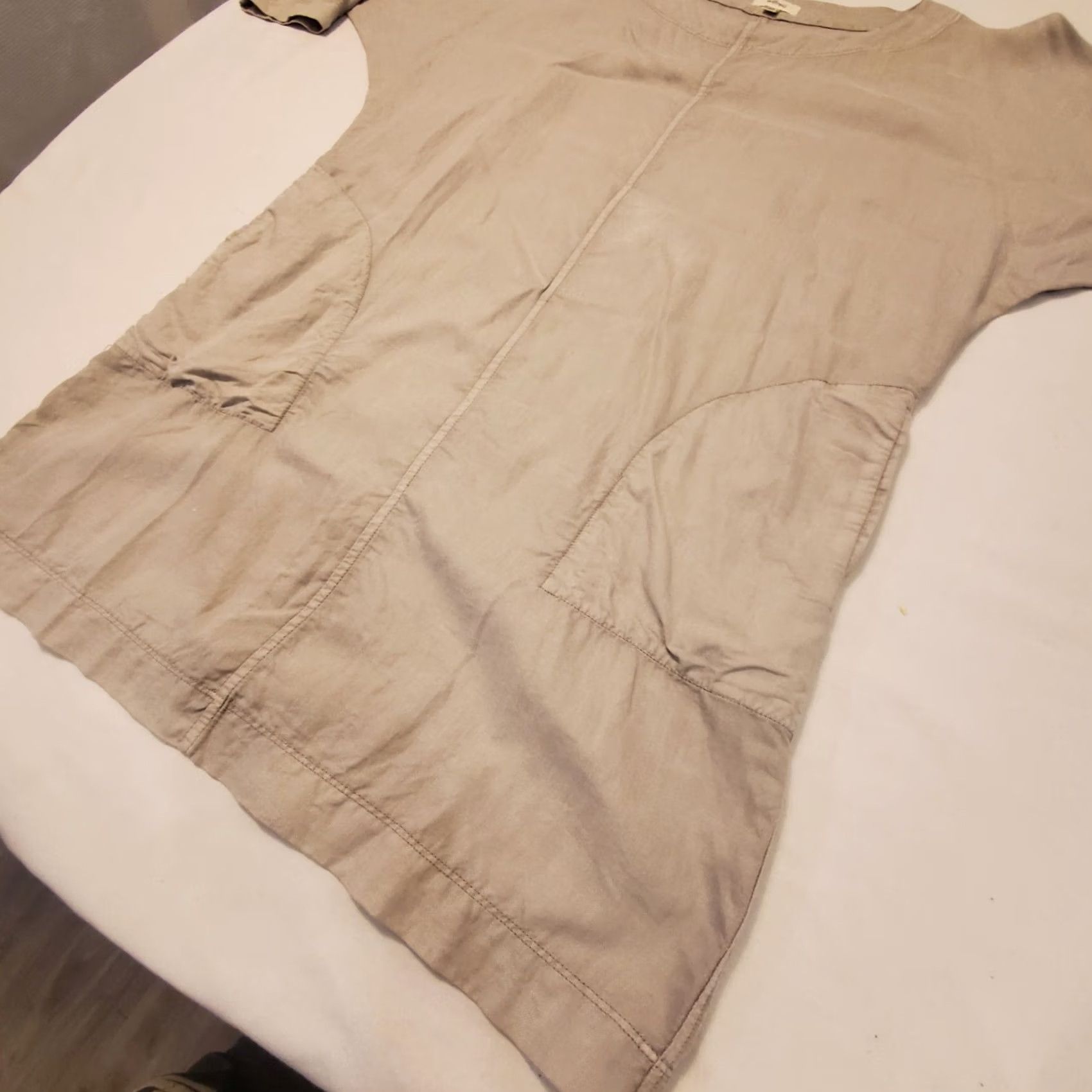 Vintage Wilfred Gray Linen Mini Dress XXS Half Sleeve Boho Minimalist Lagenlook Size XXS / US 00 / IT 34 - 3 Thumbnail