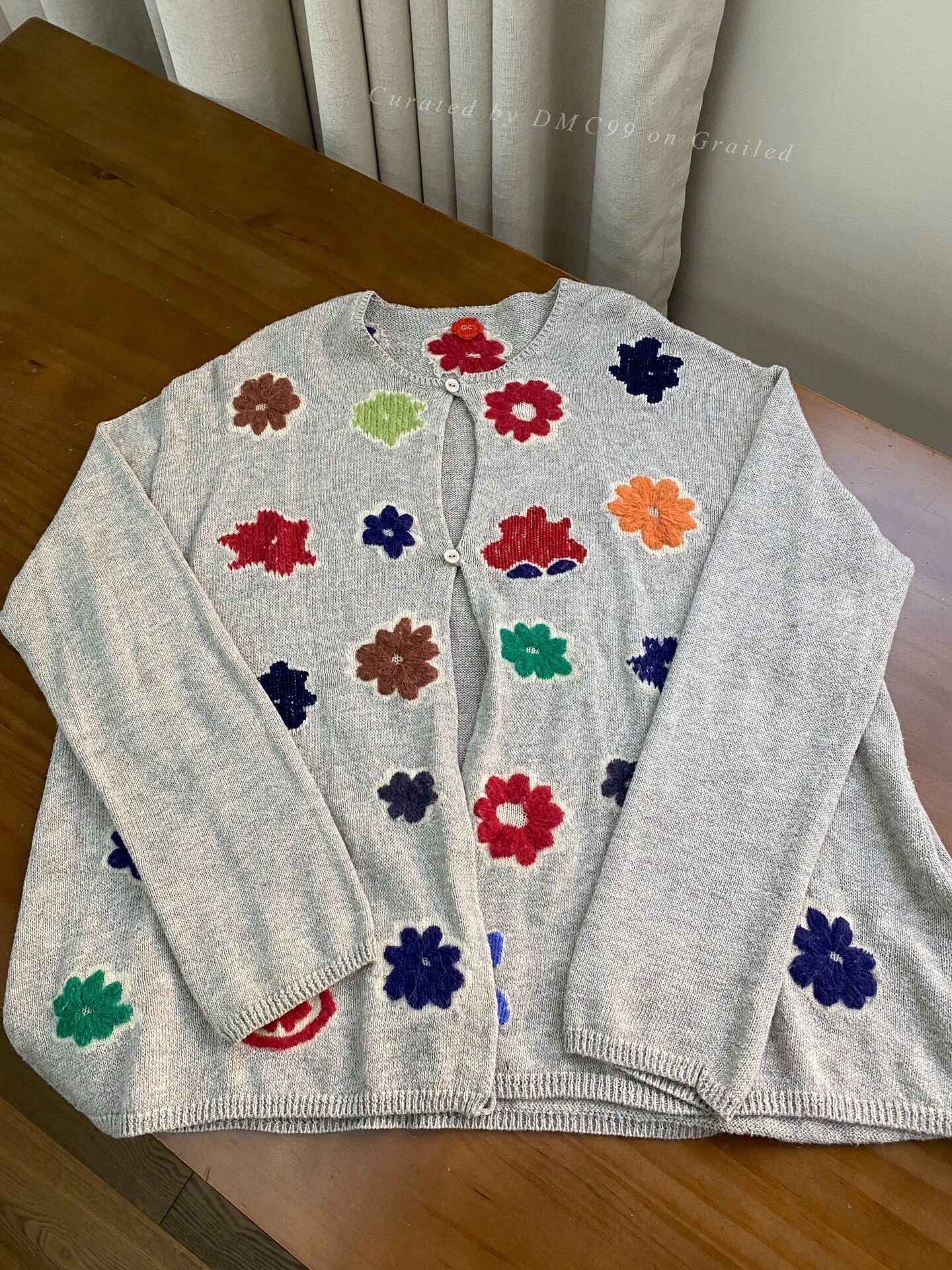 45rpm 45r Floral Embroidery Knit Top Size L / US 10 / IT 46 - 1 Thumbnail