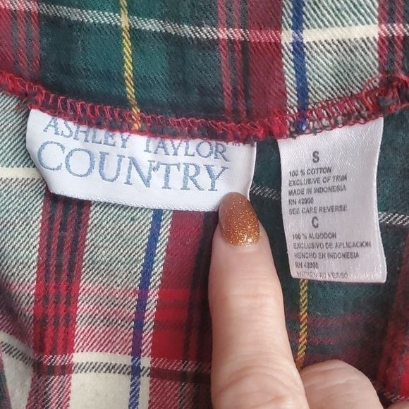 Vintage Ashley Taylor Country Vintage 90's Red Plaid Long Slv Sz. S Size 34" / US 12 / IT 48 - 9 Thumbnail