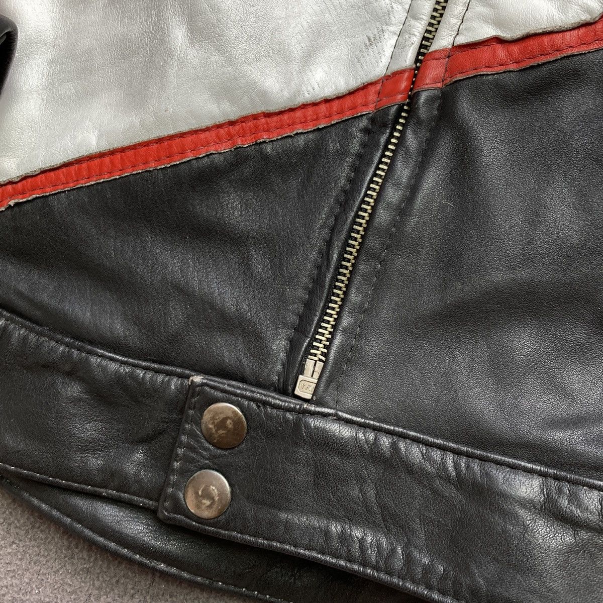 Japanese Brand × Vintage Vintage 90s racing biker leather jacket Size M / US 6-8 / IT 42-44 - 4 Thumbnail