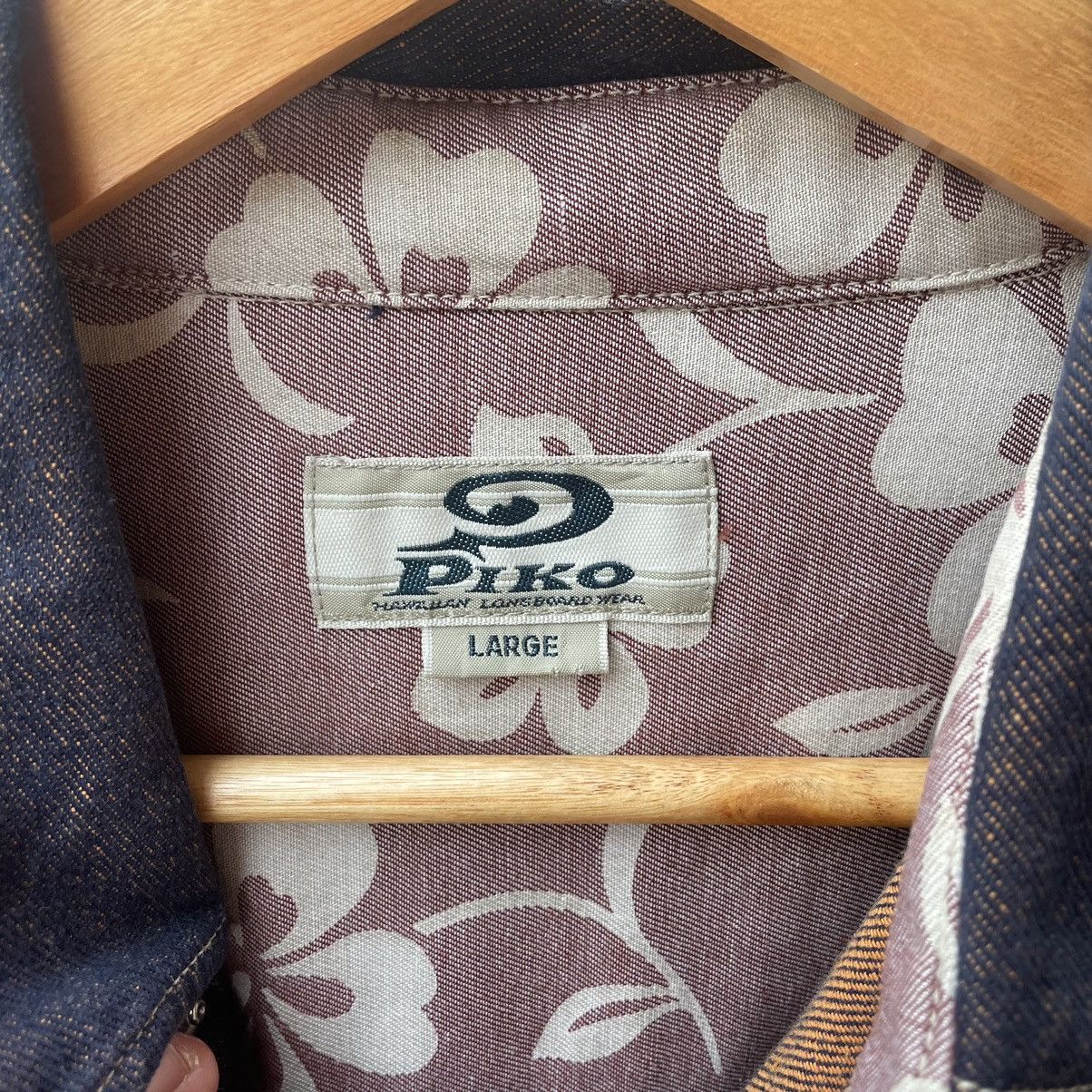 Vintage 🔥Vintage Piko Western Style Half Buttons Denim Polos Shirts Size US L / EU 52-54 / 3 - 7 Thumbnail