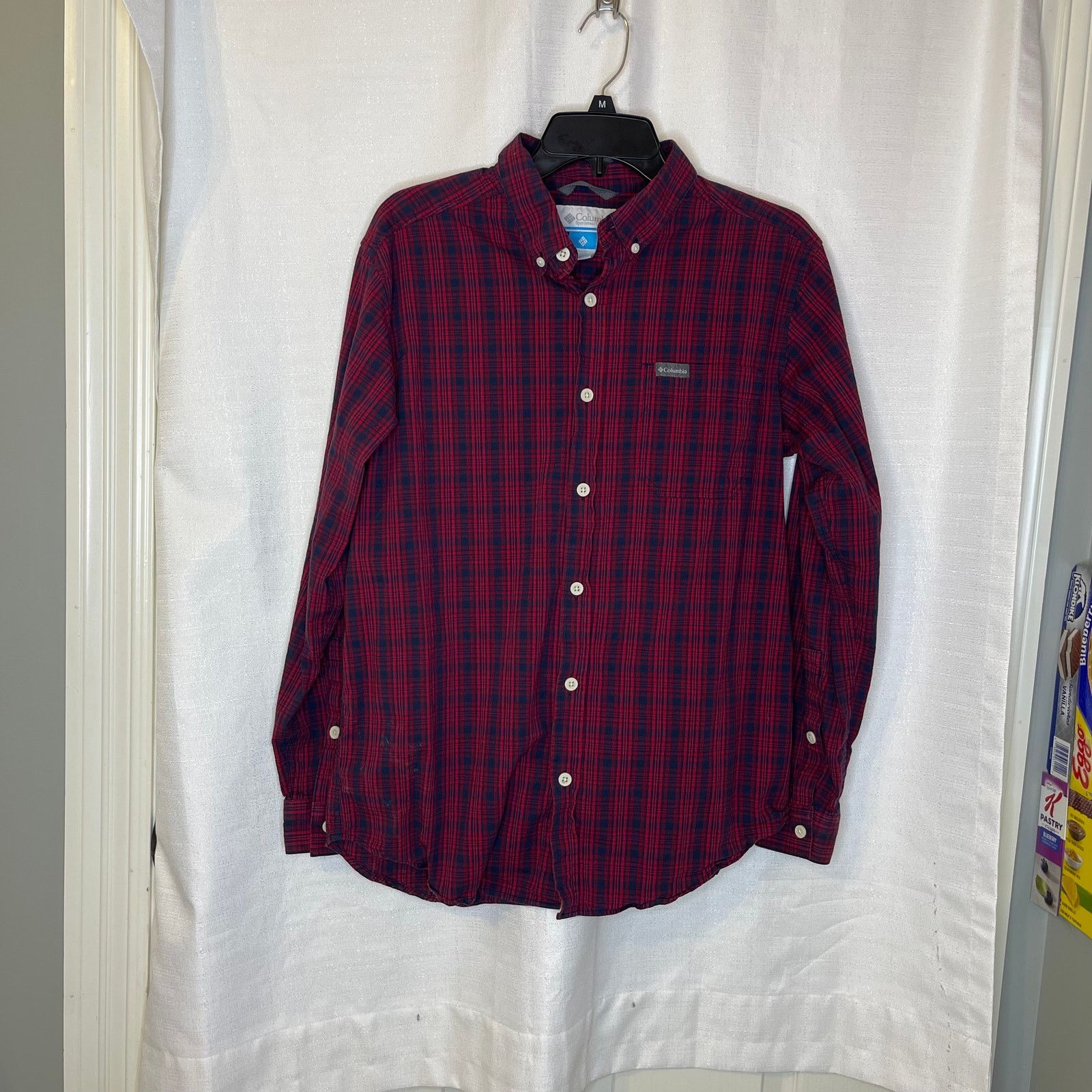 Columbia Columbia Men's Red Plaid Button Down Long Sleeve Shirt, M Size US M / EU 48-50 / 2 - 2 Thumbnail