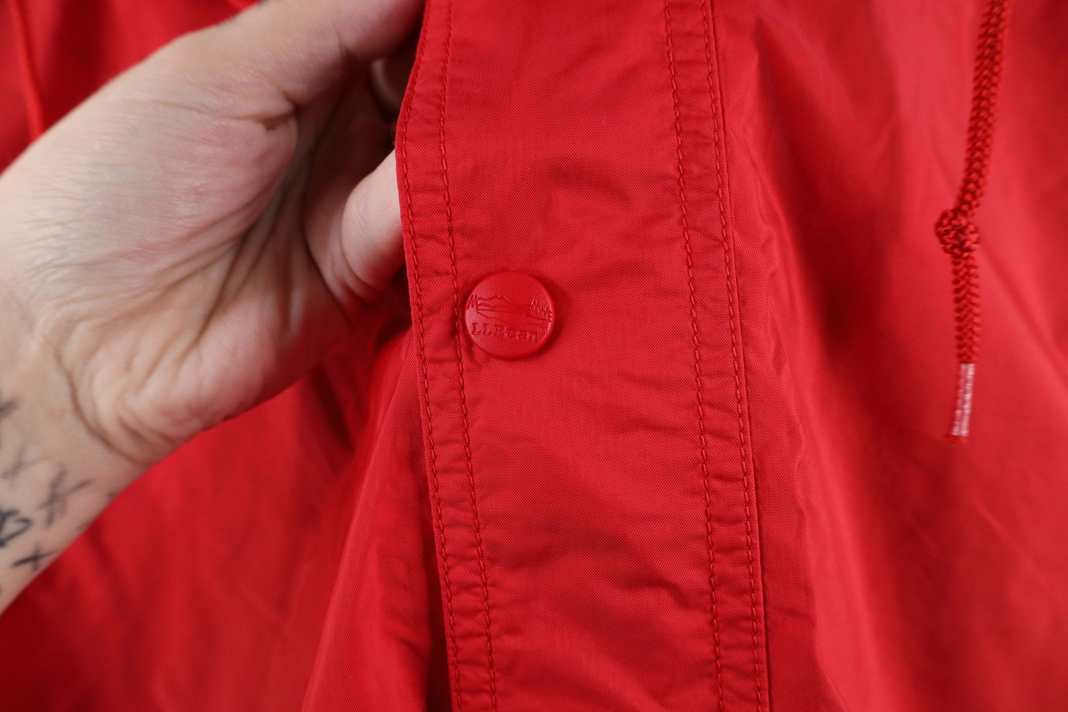 L.L. Bean × Vintage Vintage 90s LL Bean Waterproof Hooded Anorak Jacket Red Size US L / EU 52-54 / 3 - 5 Thumbnail