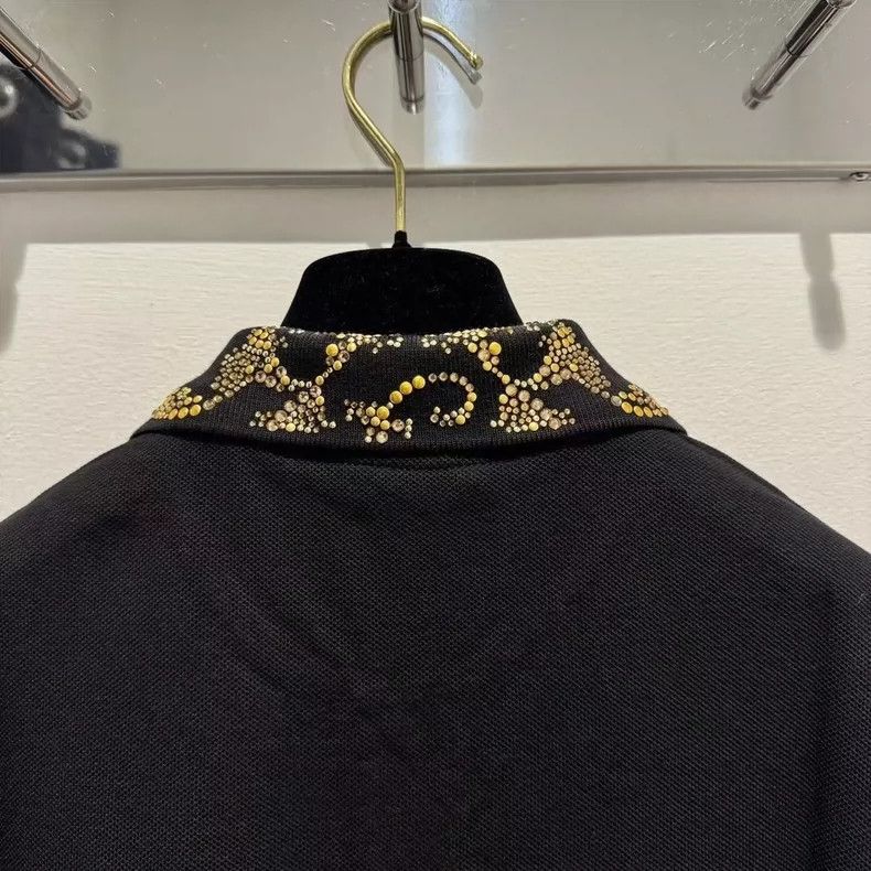 Versace Versace Gold diamond collar embroidered polo shirt Size US M / EU 48-50 / 2 - 4 Thumbnail
