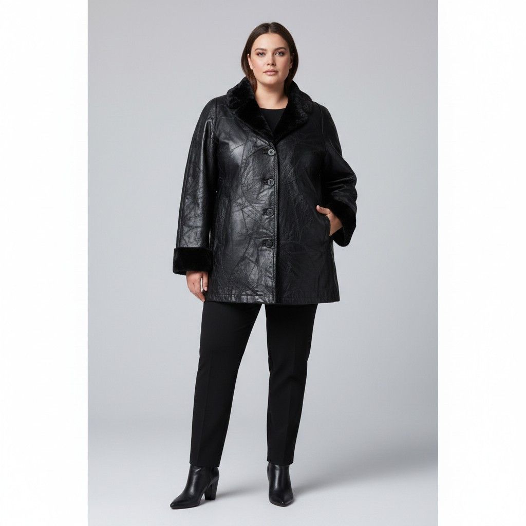 Vintage Anne De Lancay Women XL Jacket Black Leather Vintage 0187 Size XL / US 12-14 / IT 48-50 - 1 Thumbnail