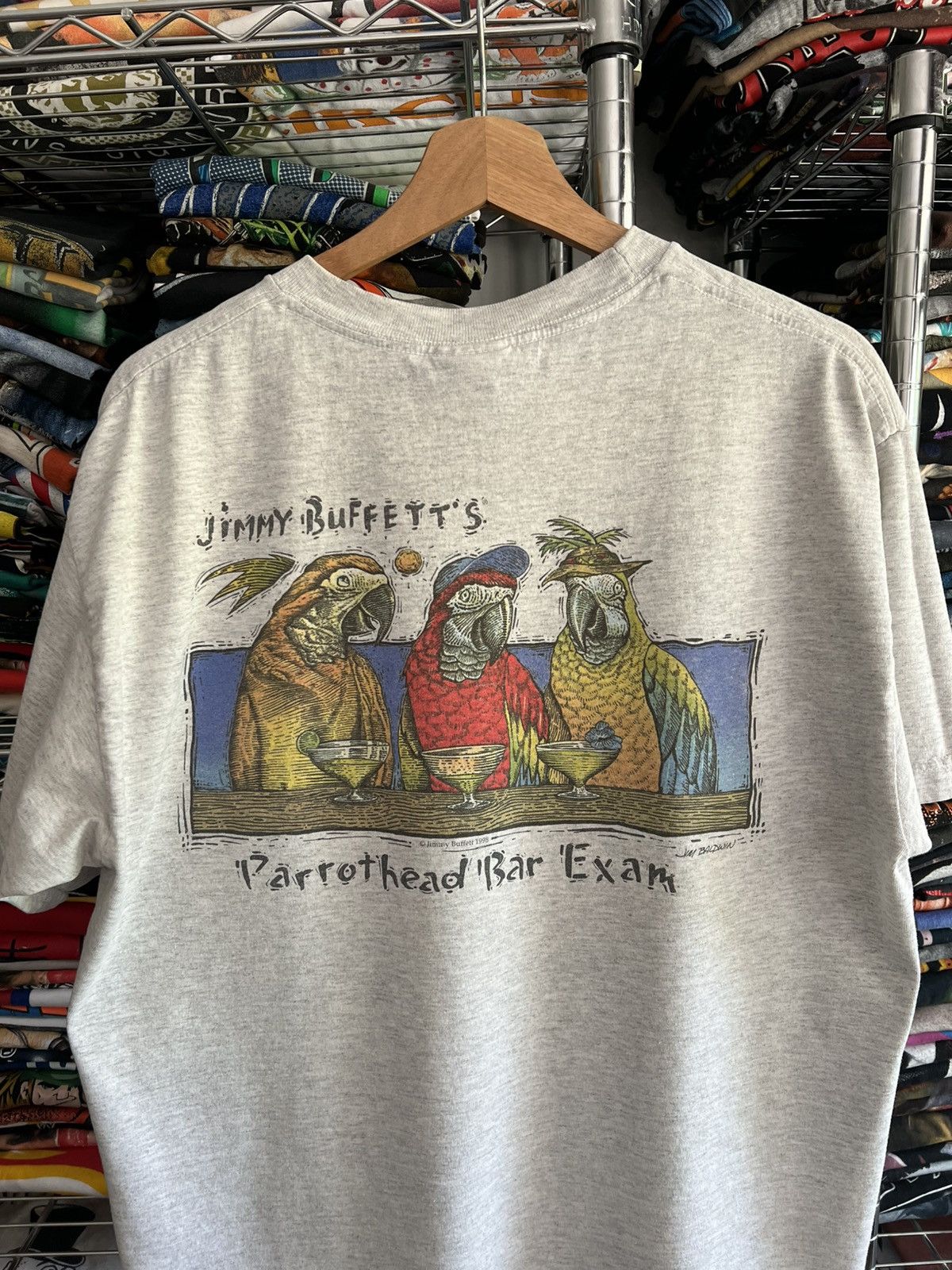 Band Tees 1998 Jimmy Buffett Parrothead Bar Exam Jim Baldwin Tee Size US L / EU 52-54 / 3 - 1 Thumbnail