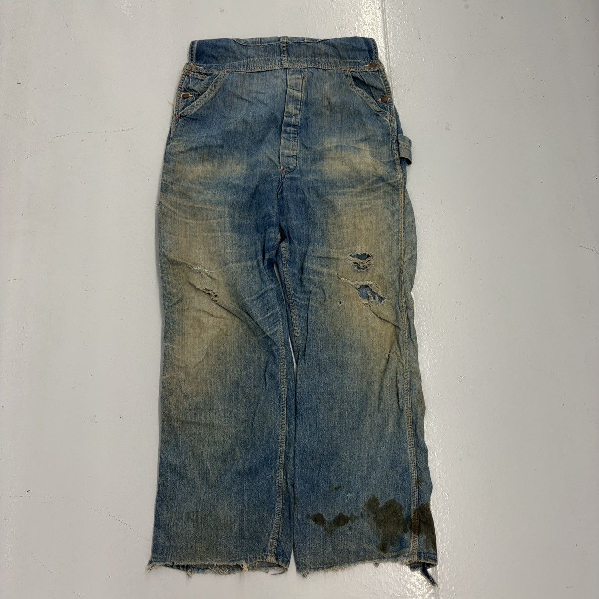 Other Vintage 50s Big Mac Blue Dark Workwear Denim Overalls 36x30 Size US 36 / EU 52 - 3 Thumbnail