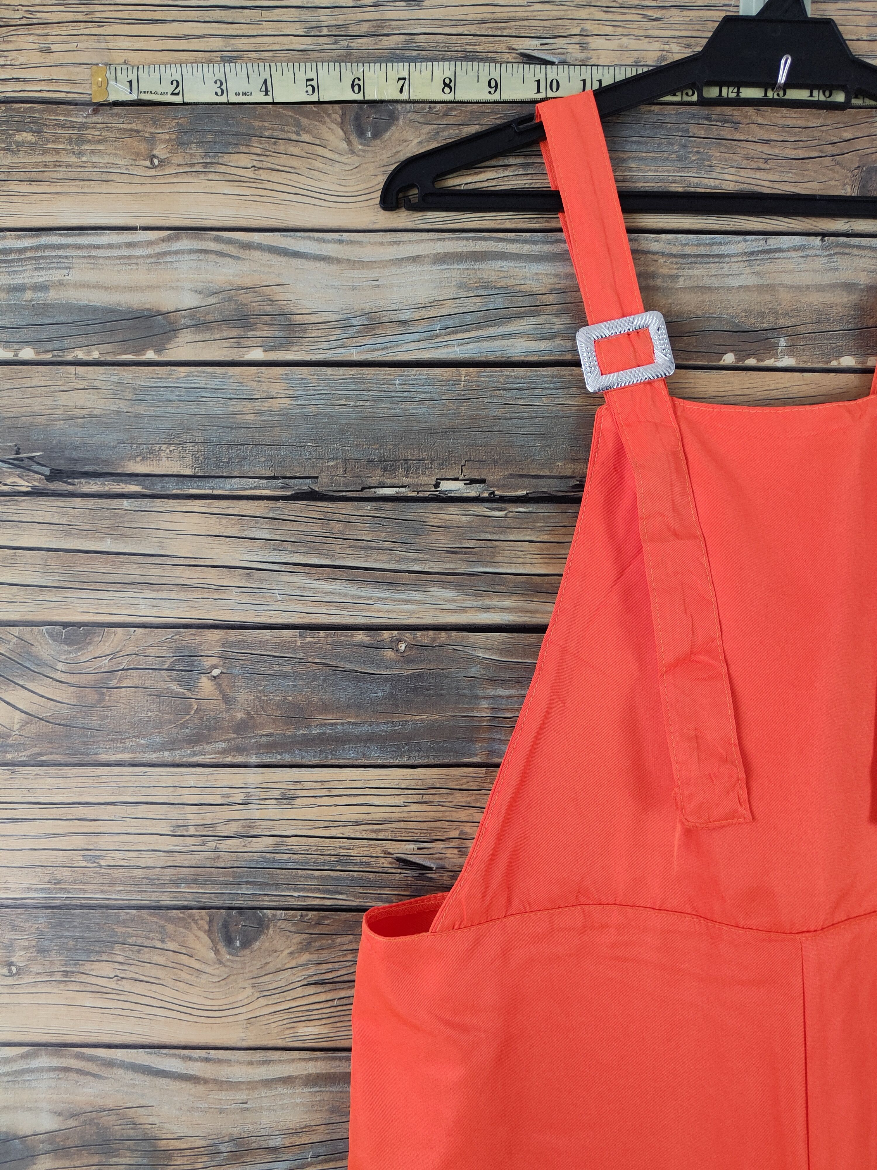 Japanese Brand × Vintage Vintage Japanese Brand Orange Adjustable Strap Jumpsuits Size 37" - 3 Thumbnail