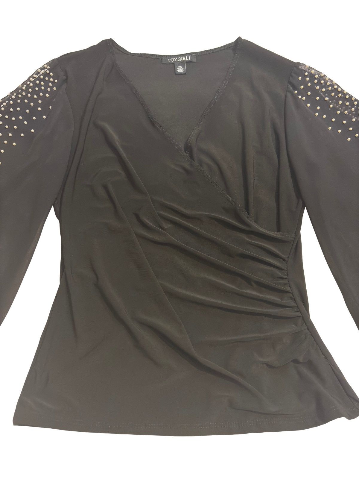 Other Black Top with beads details.wt1342 Size XS / US 0-2 / IT 36-38 - 4 Thumbnail