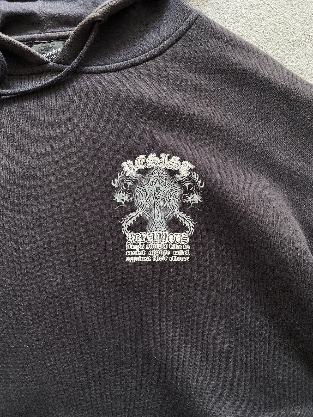 Beauty Beast × Japanese Brand × Vintage Beaumere Cross Poem Sun Faded Hoodie Ifsixwasnine Style Size US L / EU 52-54 / 3 - 5 Thumbnail