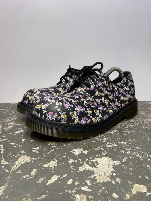 Vintage Dr. Doc Marten 1925 Leather Oxford Floral Flower Low Top