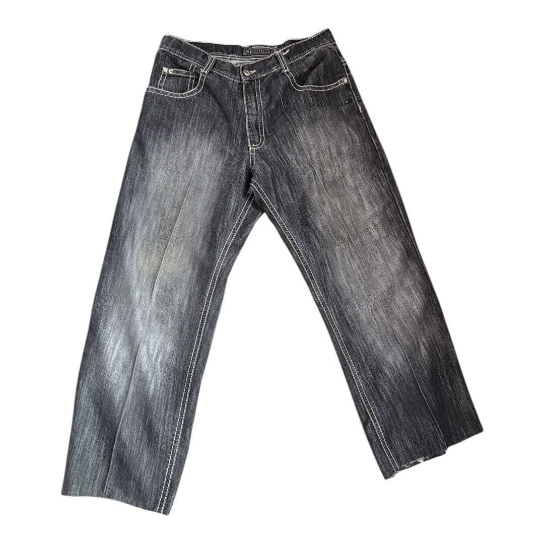 Southpole × Vintage Vtg Southpole Jeans Mens Sz 34x30 Black Faded Baggy Wide Leg Size US 34 / EU 50 - 3 Thumbnail