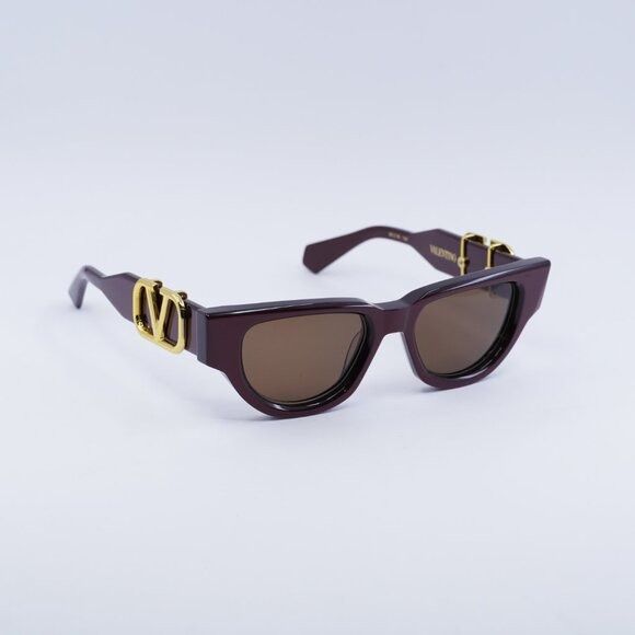 Valentino Valentino V-DUE VLS-103B Sunglasses Bordeaux Cat Eye Frame Size ONE SIZE - 4 Thumbnail