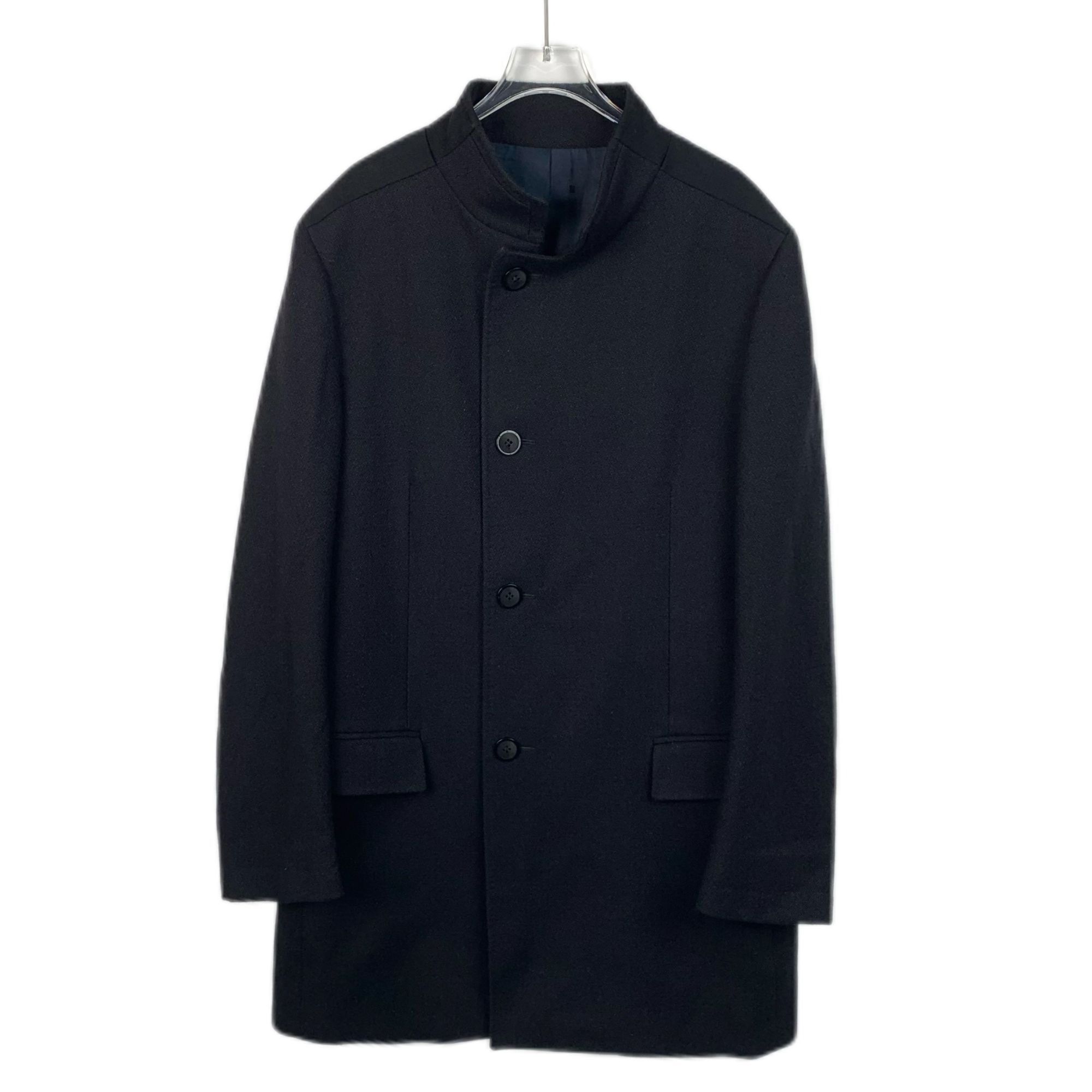 Givenchy Givenchy Black Stand Collar Wool Single-Breasted Coat (Size Size 46L - 1 Thumbnail