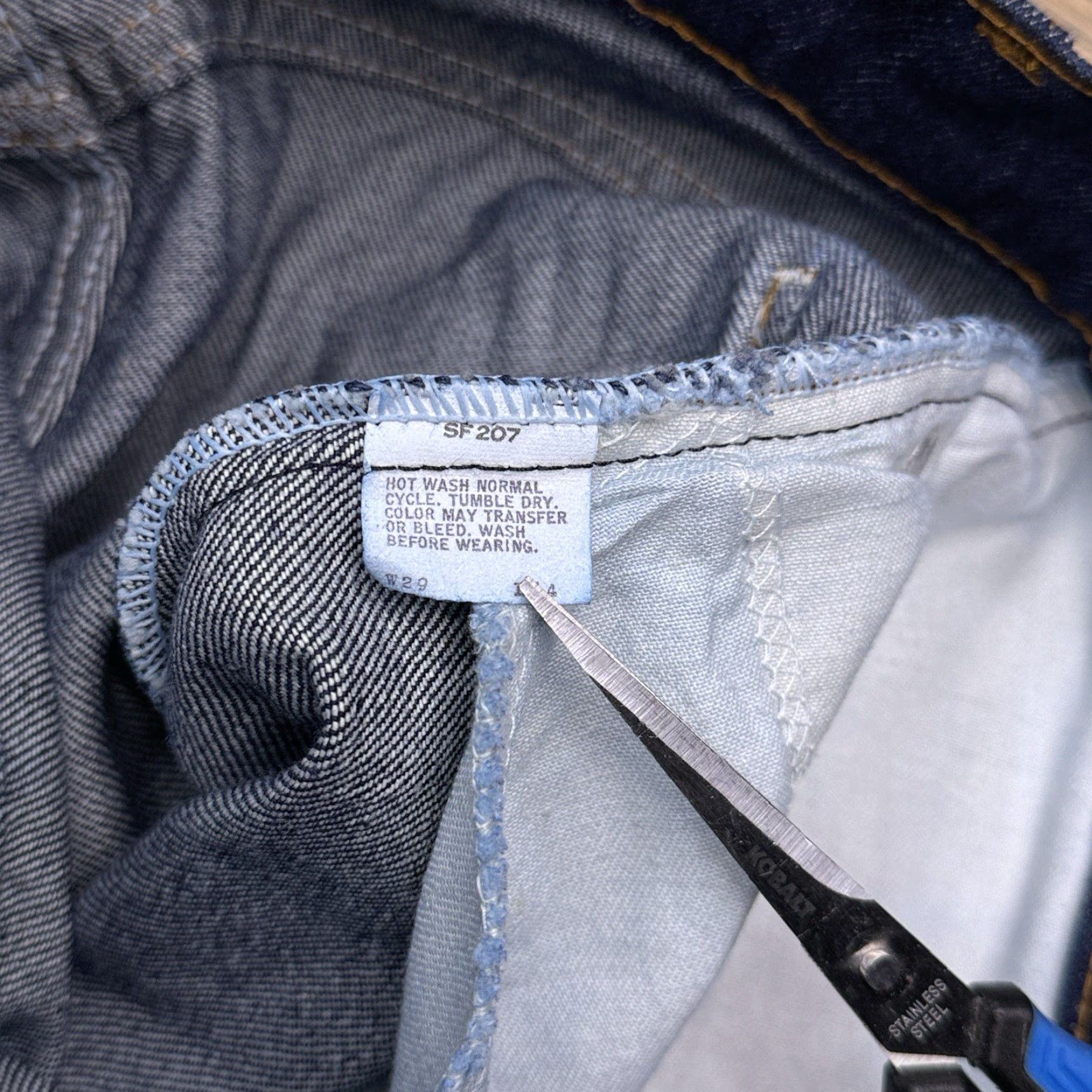 Levi's VINTAGE Levi's Jeans Straight Men's 29x34 Denim 80s Levi's 500 Series Dark Blue 5-Pocket Regular Waist 29 Inseam 34 New with Tags Size US 29 - 7 Thumbnail
