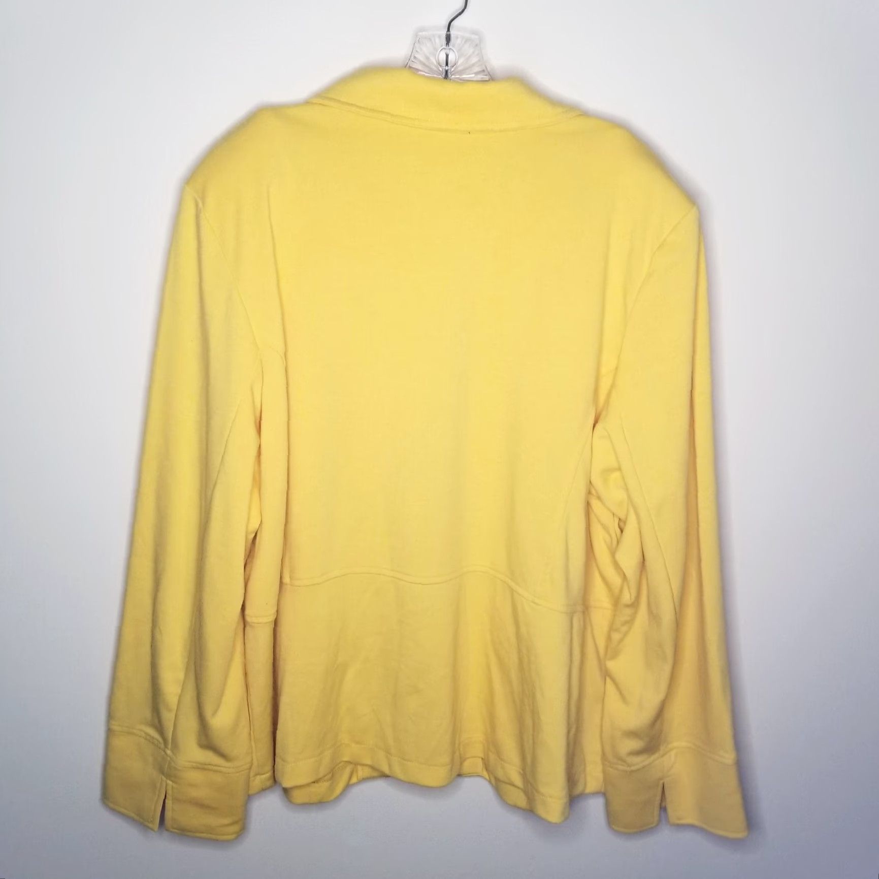 Vintage Notations Womens Full Zip Jacket Collared Shoulder Pads Yellow 1X W:27 L:26.5 Shirt? Size XL / US 12-14 / IT 48-50 - 6 Thumbnail