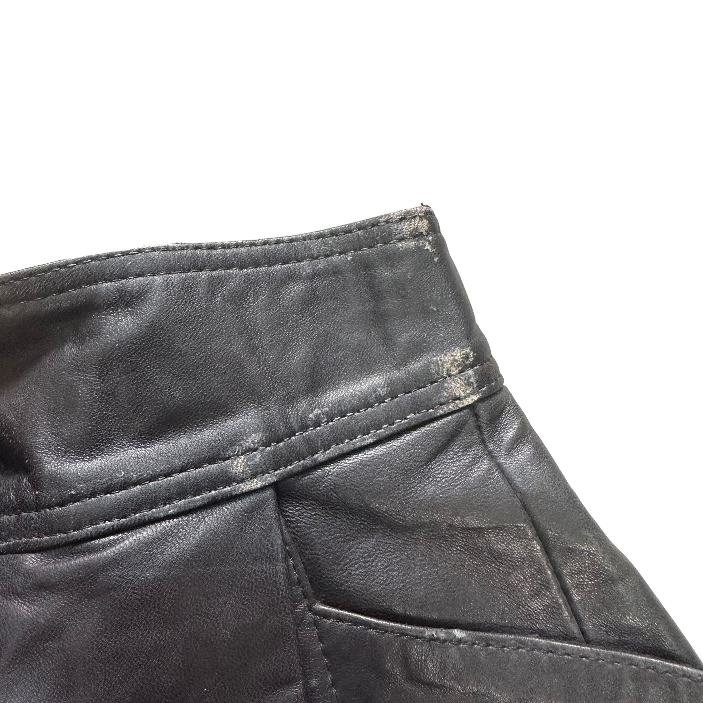 Japanese Brand SERGIO DONATI SNAP BUTTON RIRI ZIP LEATHER PANT #8501-012 Size 27" / US 4 / IT 40 - 3 Thumbnail