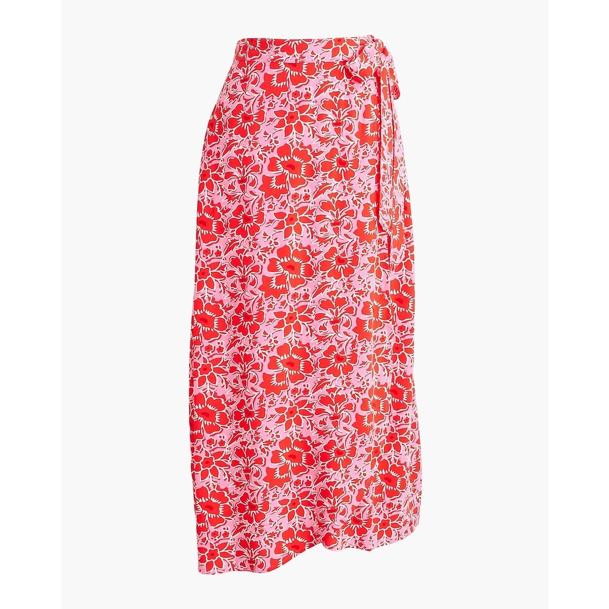 J.Crew NWT J.Crew Wrap Midi Skirt Azalea Belvedere Red Size Small Size 29" - 1 Thumbnail