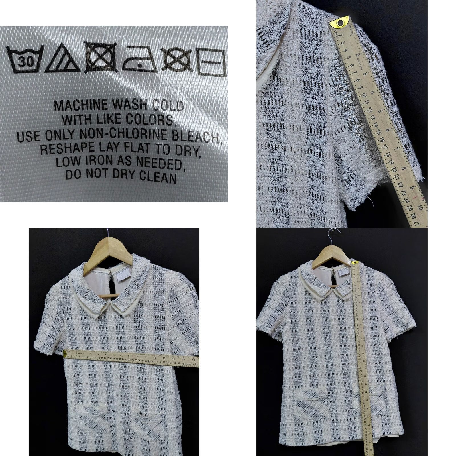 Anthropologie Anthropologie Collared Knit Blue White Short Sleeve Striped Women S Top Size S / US 4 / IT 40 - 8 Thumbnail