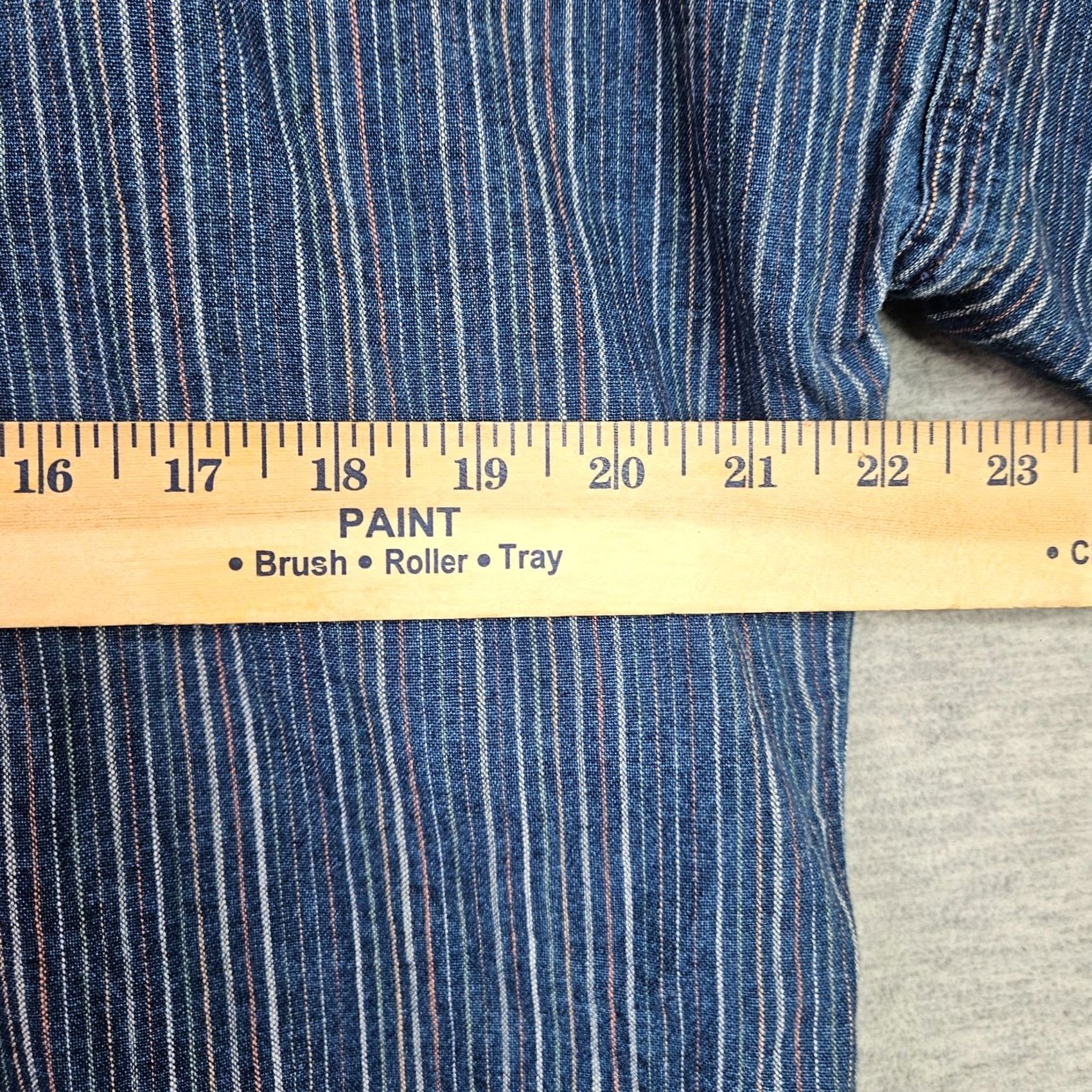 Madewell Madewell Shirt XS Blue Stripes Button-back Short Sleeve Womens Likely Casual Basic All Seasons Cotton Blend 100% Cotton V-Neck Buttoned Blouse Size XS / US 0-2 / IT 36-38 - 6 Thumbnail