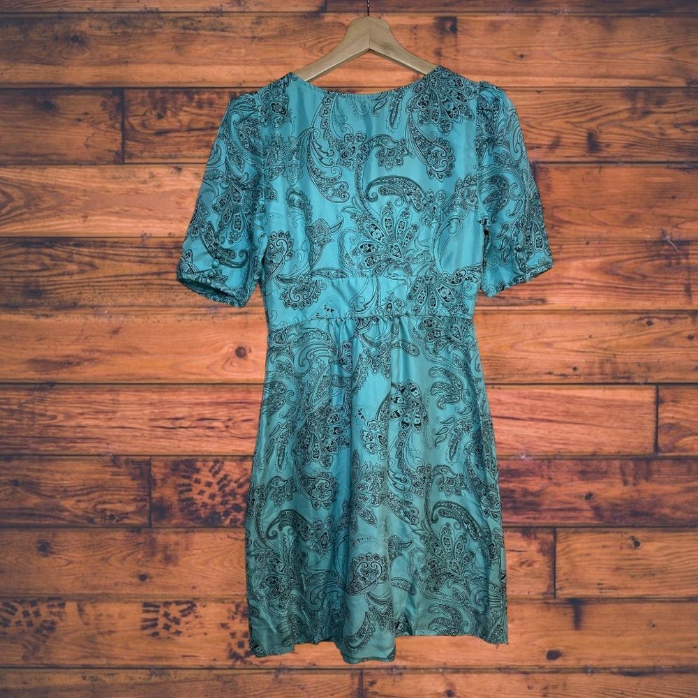 Juicy Couture Juicy Couture Teal Paisley Half Button Front Dress Size 4 |  Grailed