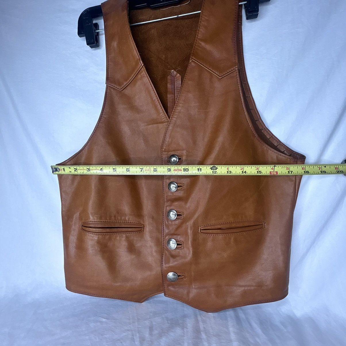 Vintage VTG USA Lew N Me Leather Western Cowboy Vest Buffalo Nickel Size US M / EU 48-50 / 2 - 5 Thumbnail