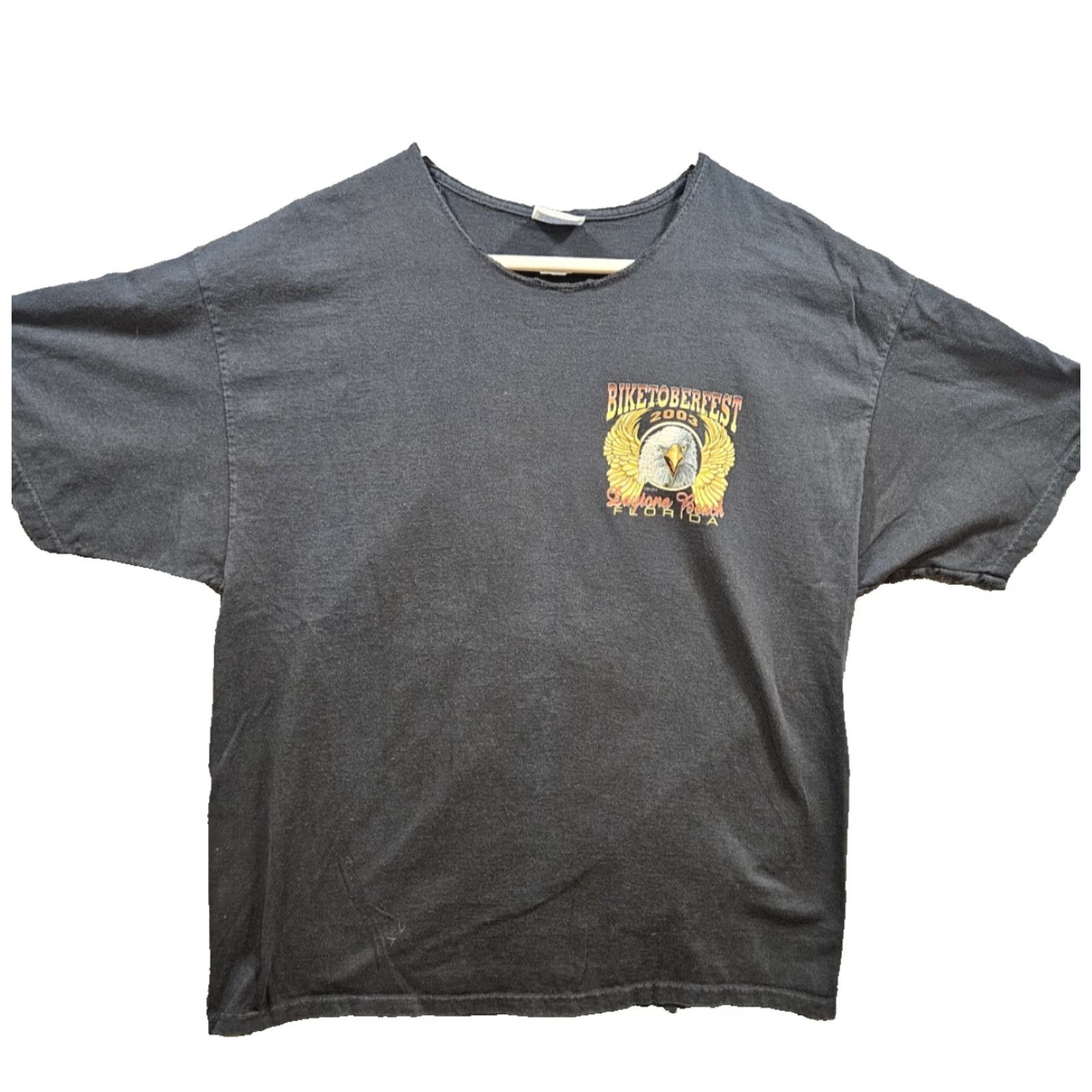 Hanes VINTAGE Hanes Black Graphic T-Shirt Eagle USA Size XL Biker Tee Mens 2003 Biketoberfest Size US XL / EU 56 / 4 - 2 Thumbnail