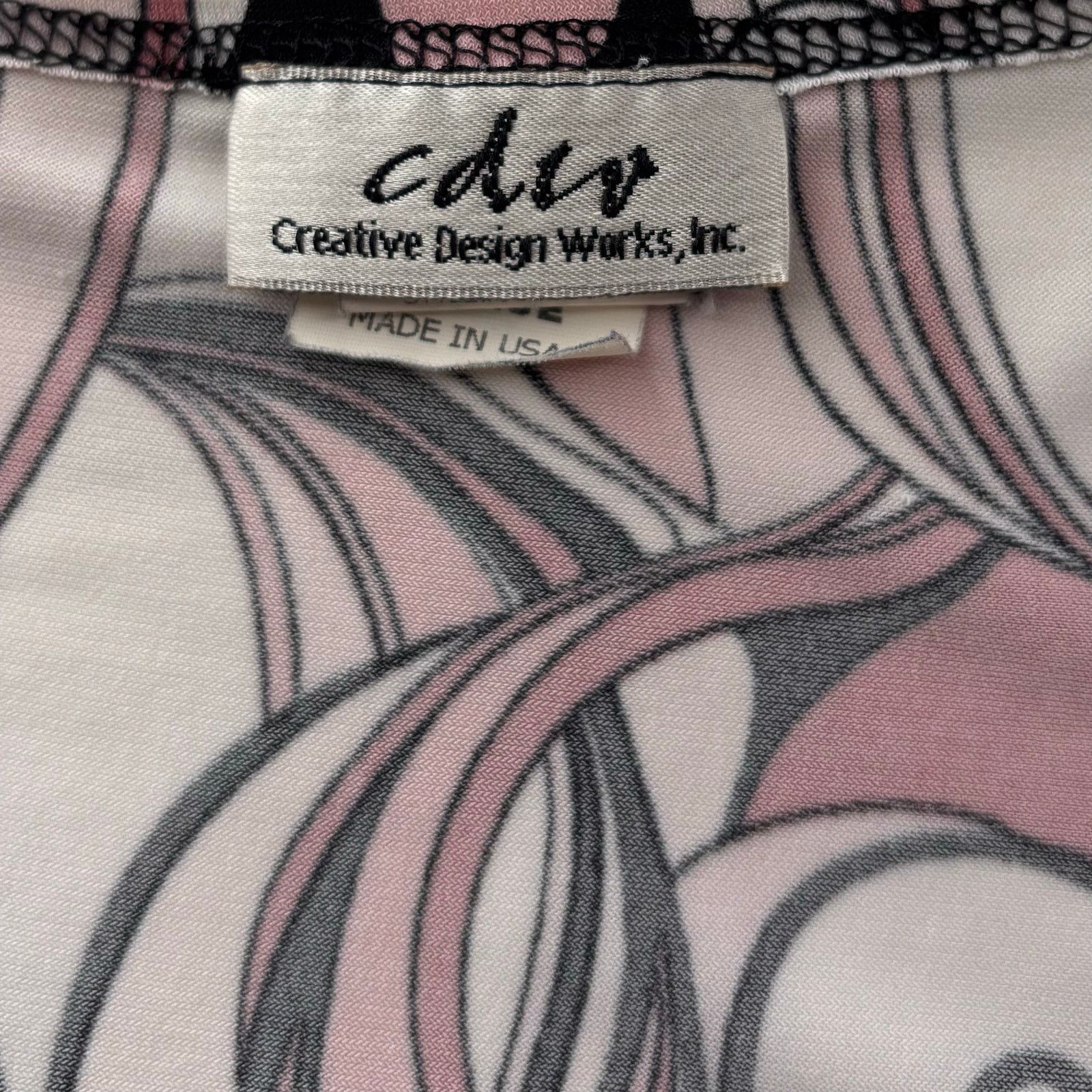 Other CDW Women's Sleeveless V-Neck Blouse XL Pink Black White Size XL / US 12-14 / IT 48-50 - 8 Thumbnail