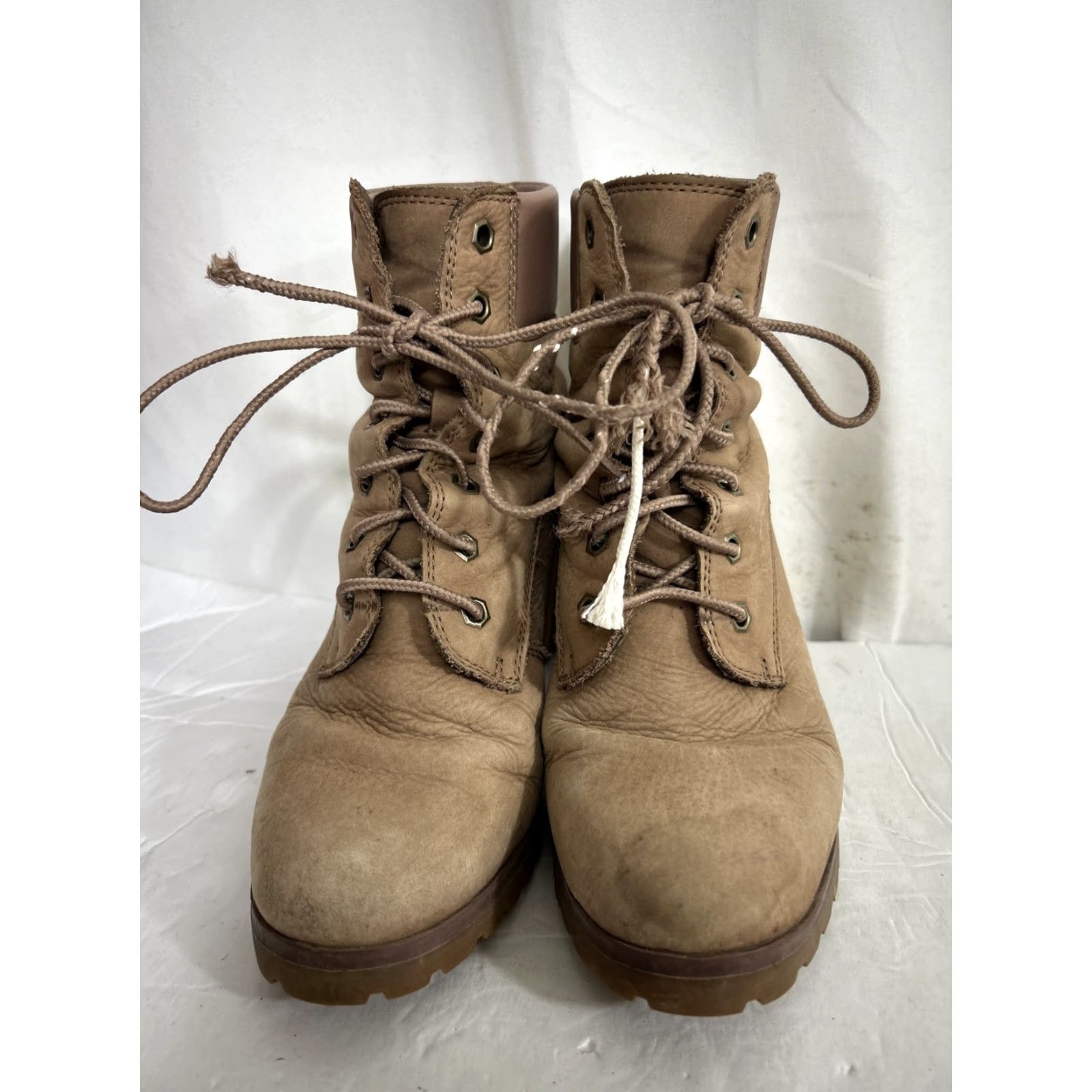 Timberland VINTAGE Timberland Boots Allington 6-inch Lace-Up Heeled Boot Womens 7 Tan Lights Taupe Nubuck Leather Size US 7 / IT 37 - 7 Thumbnail