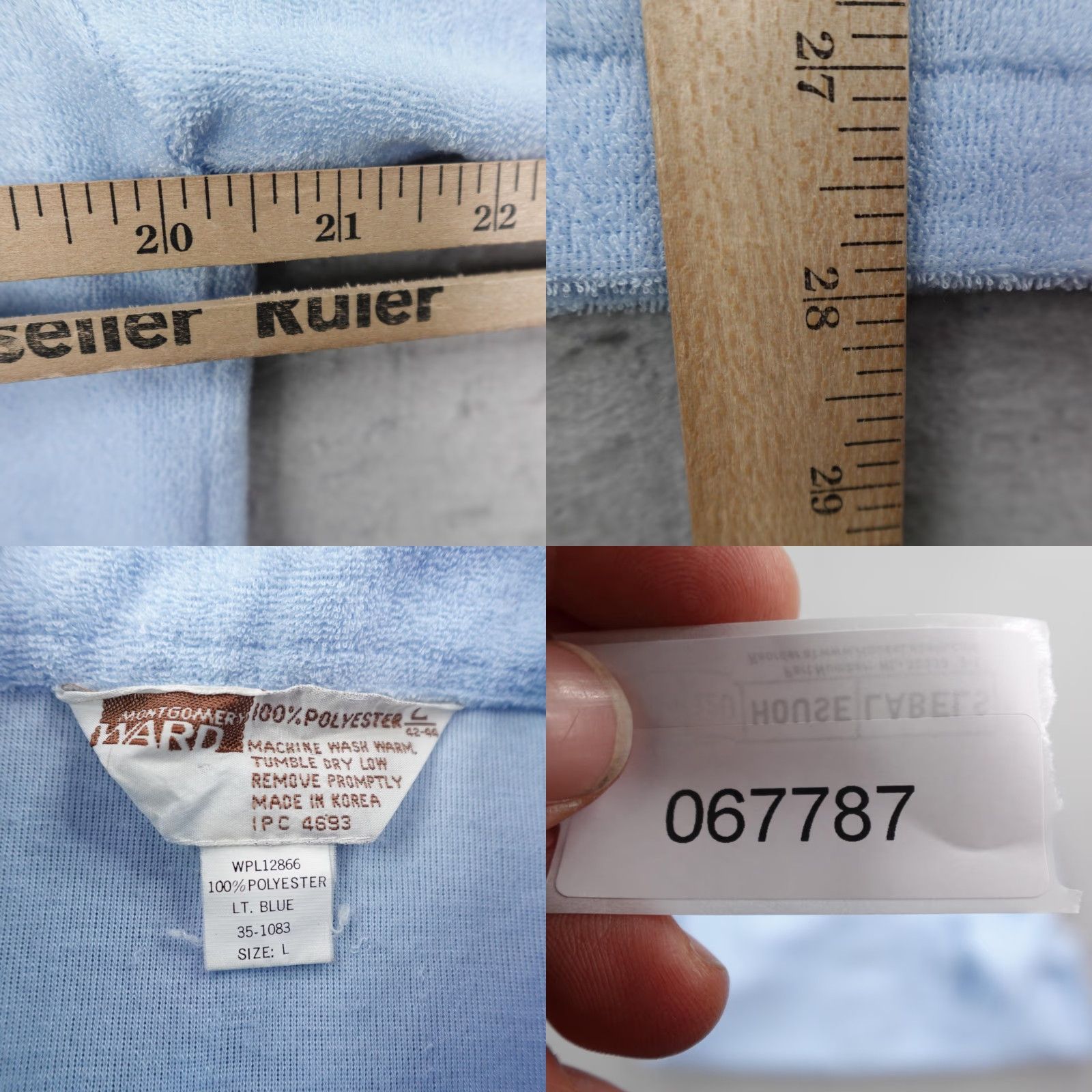 Vintage VINTAGE Montgomery Ward Polo Shirt Mens L Blue Velour Towel Terry Cloth 70s Size US L / EU 52-54 / 3 - 8 Thumbnail