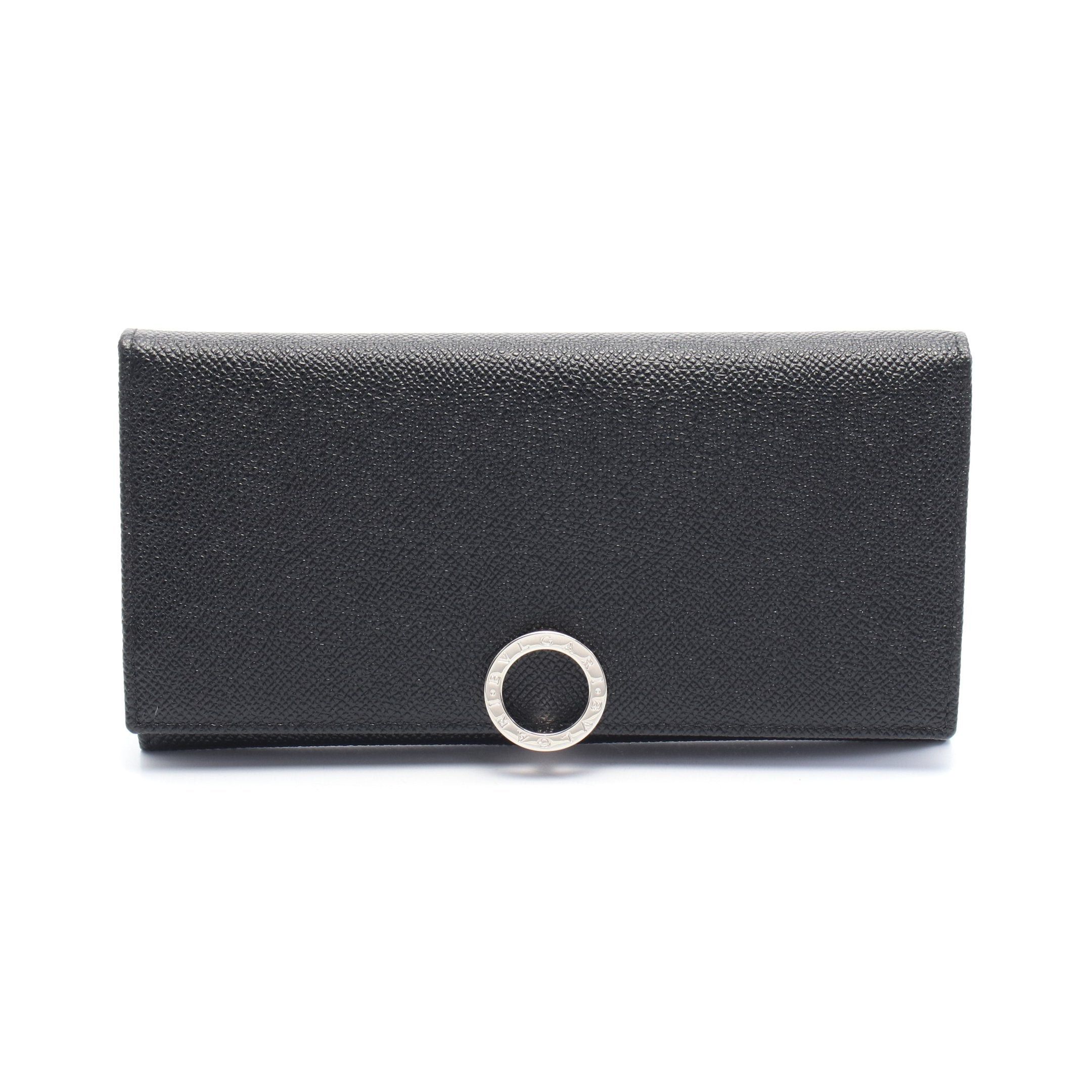 Bvlgari Bulgari Clip Bi-Fold Long Wallet Leather Black