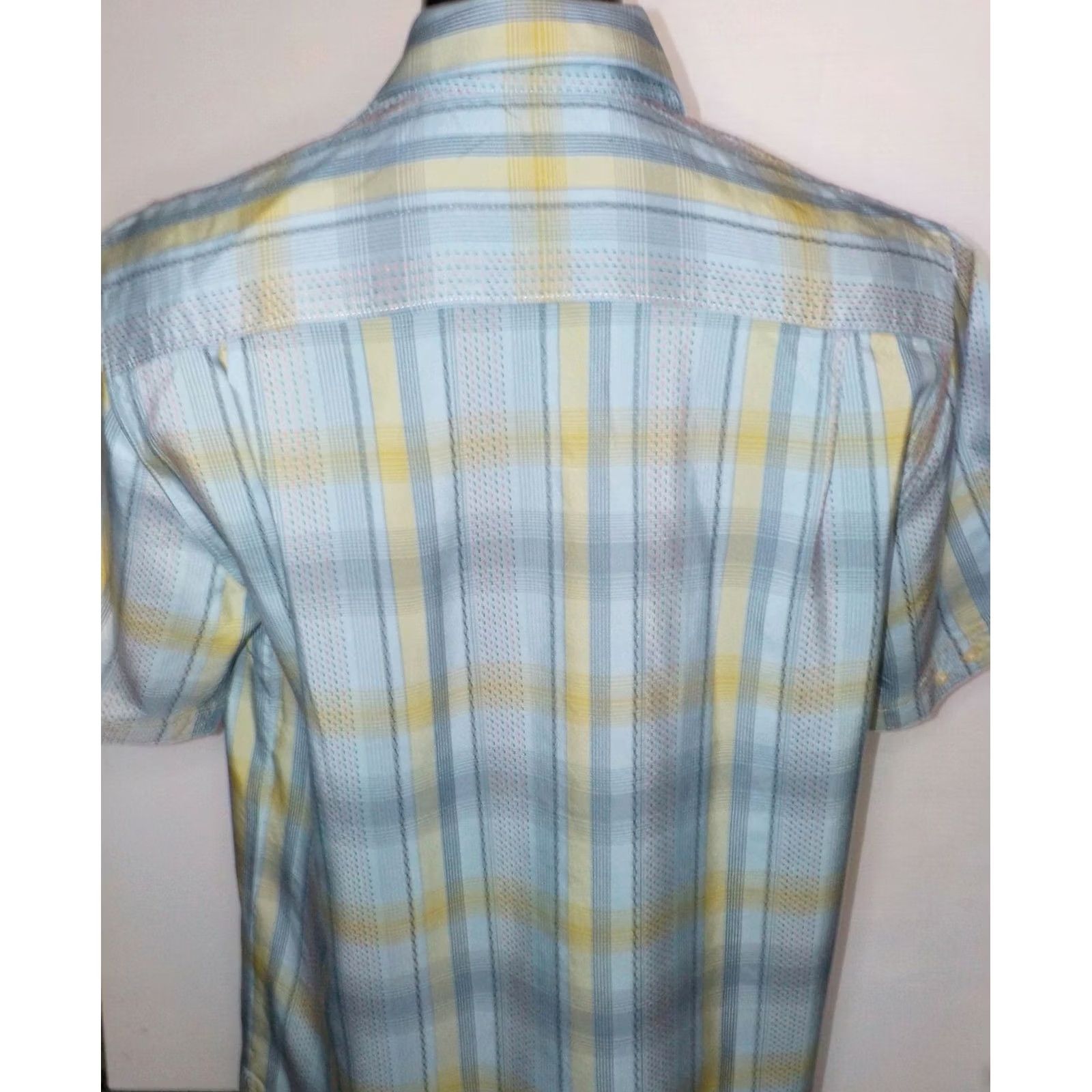 Tommy Bahama Tommy Bahama Button-Front Silk Shirt SZ Medium Men Blue Yellow Orange Plaid Palm Tree Embroidered SS Shirt Size US M / EU 48-50 / 2 - 4 Thumbnail